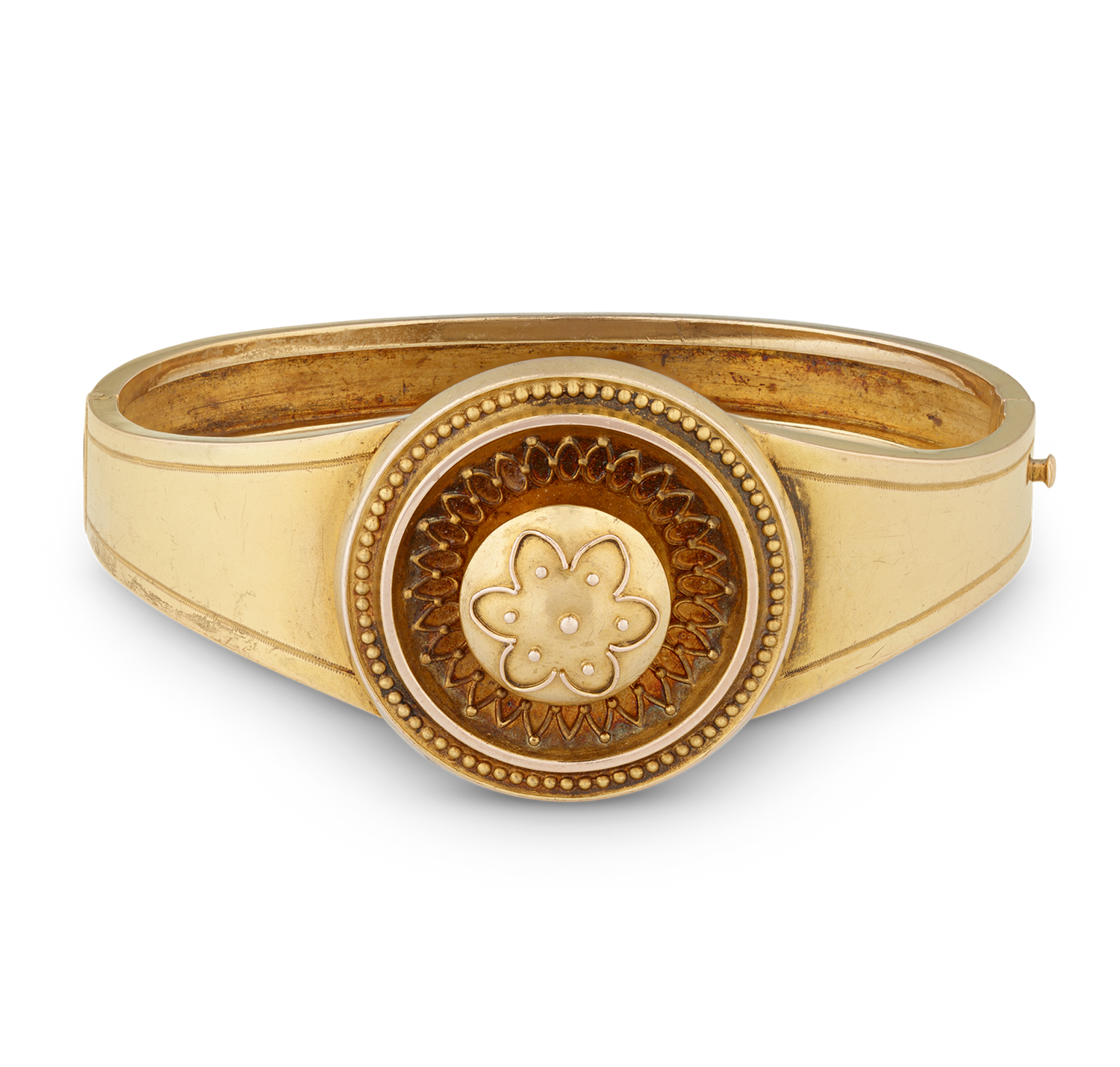 Victorian Etruscan Revival Gold Bangle