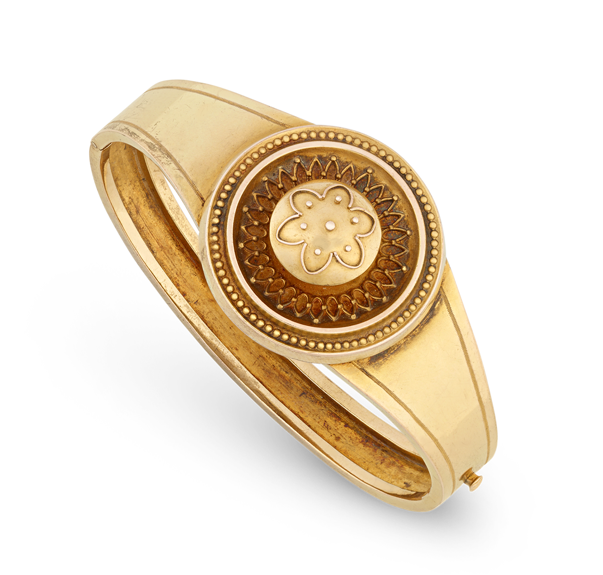 Victorian Etruscan Revival Gold Bangle
