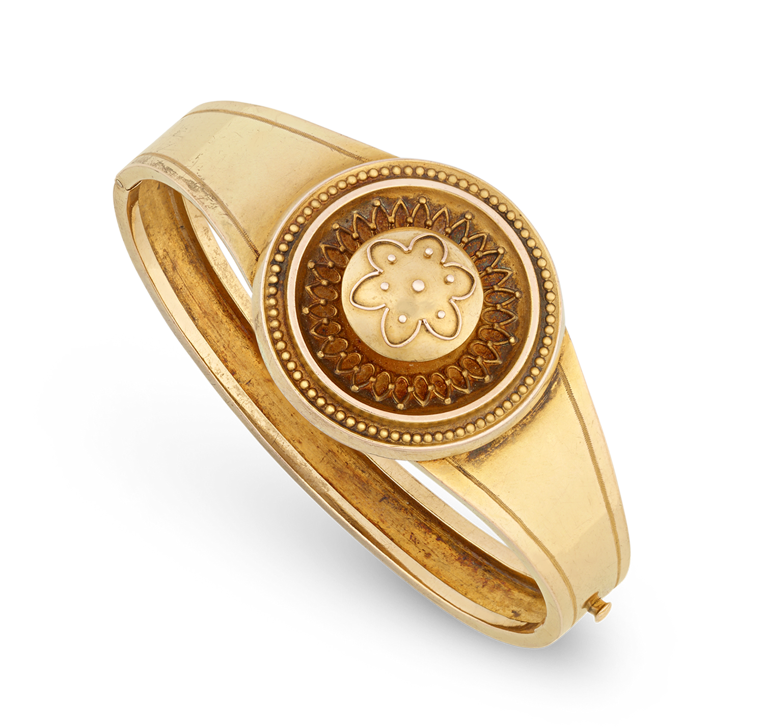 Victorian Etruscan Revival Gold Bangle