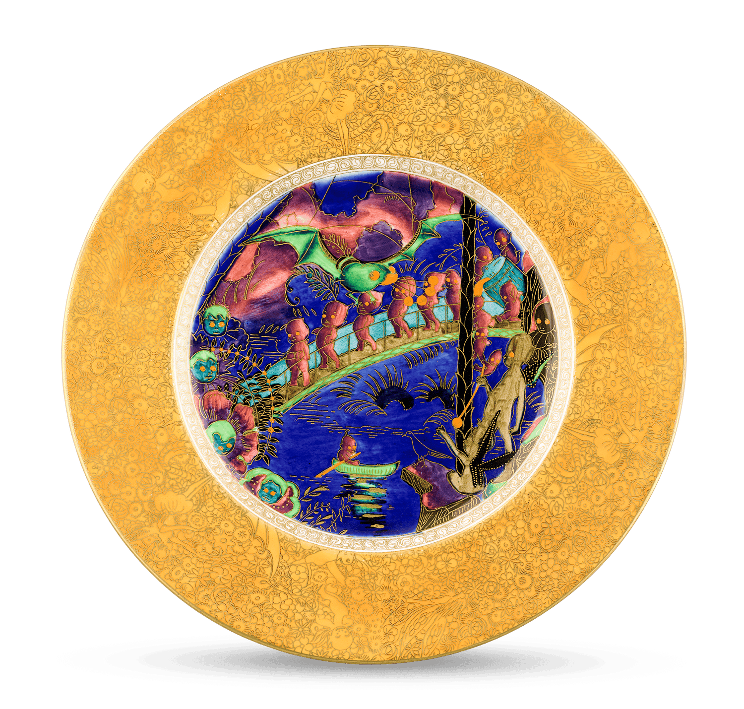 Wedgwood Fairyland Lustre Imps on a Bridge Plate