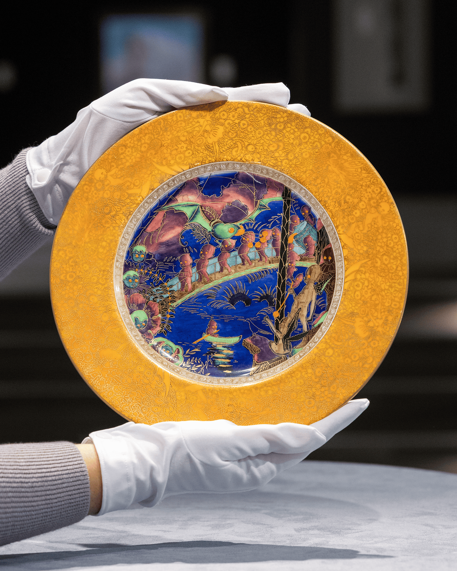 Wedgwood Fairyland Lustre Imps on a Bridge Plate