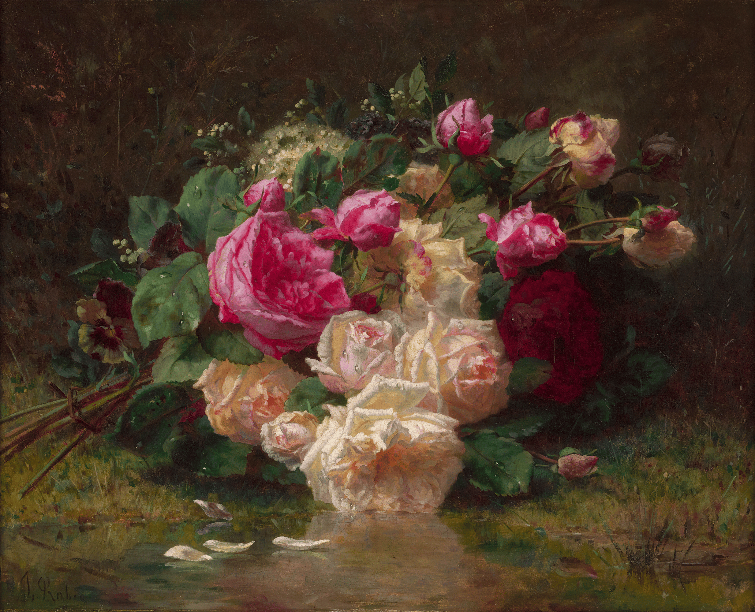 Bouquet of Flowers in the Countryside by Jean-Baptiste Robie