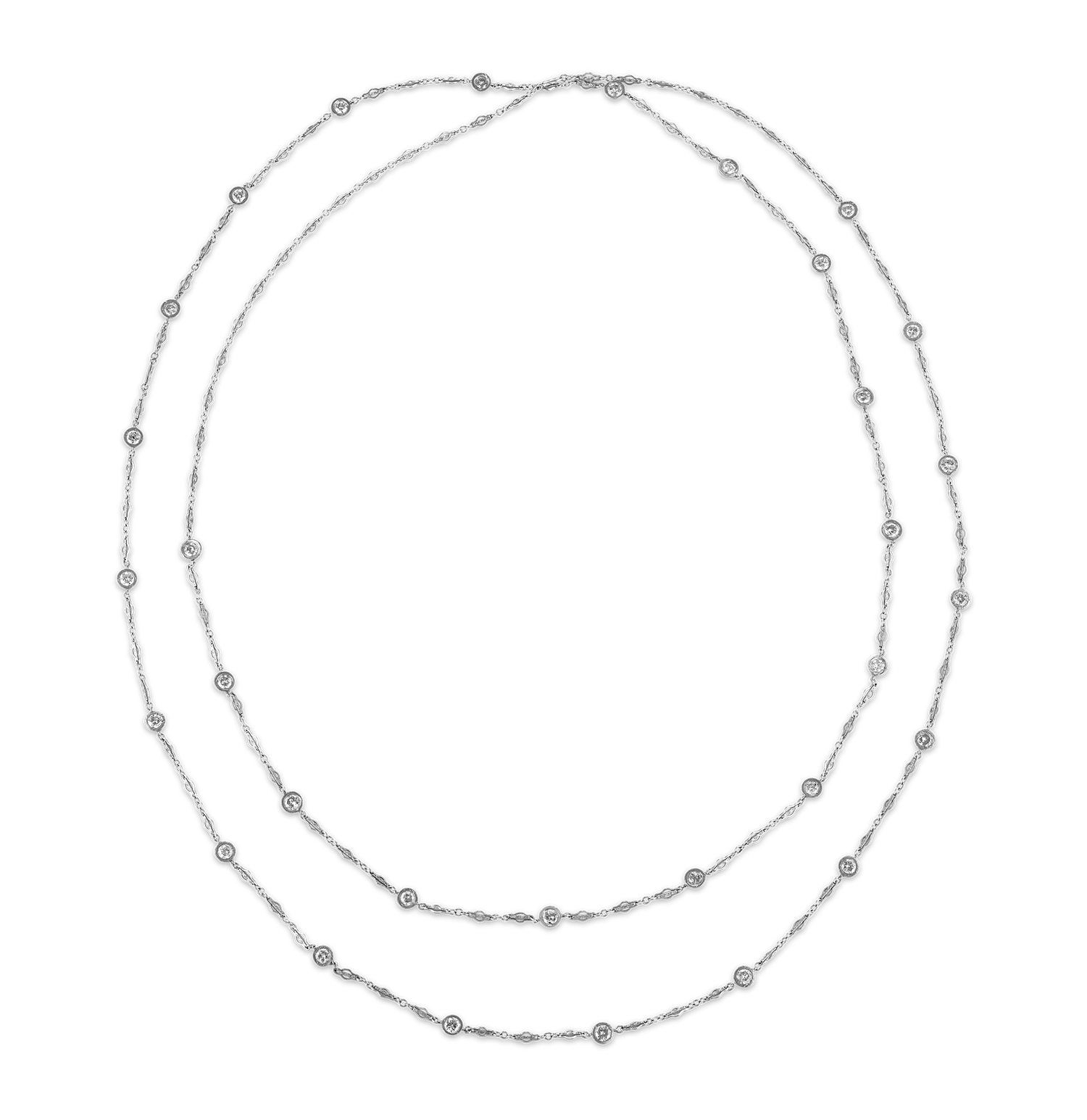 Diamond Station Necklace, 7.75 Carats