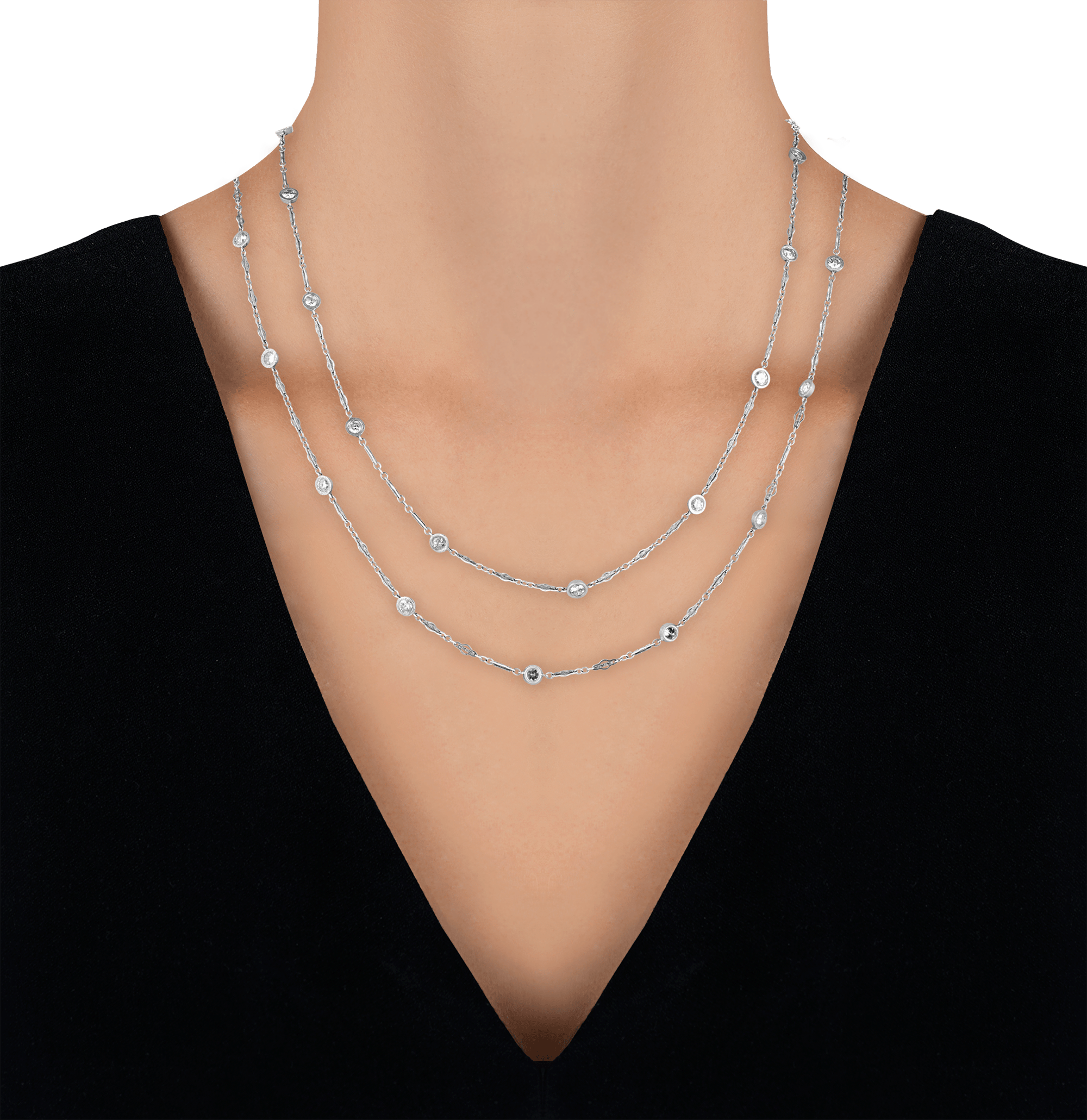 Diamond Station Necklace, 7.75 Carats