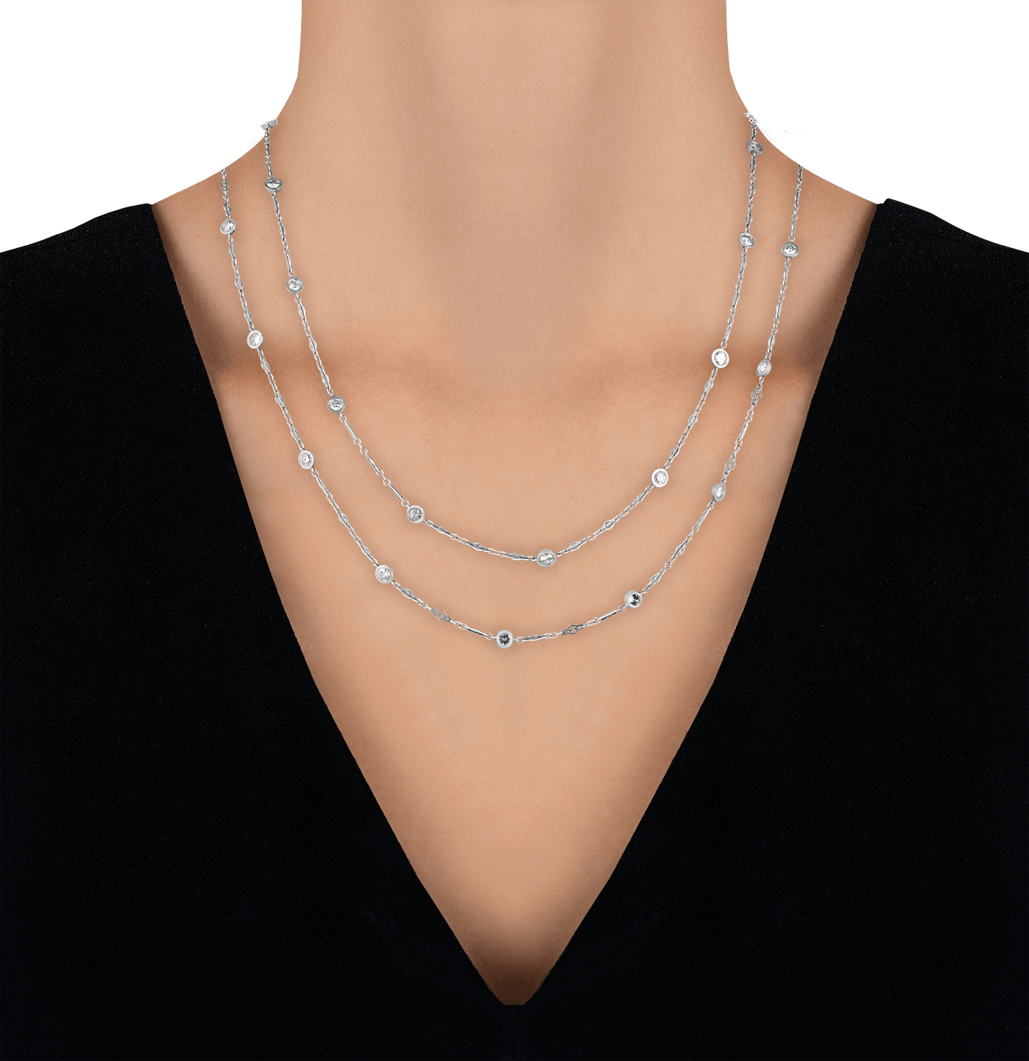 Diamond Station Necklace, 7.75 Carats