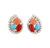Coral, Turquoise and Diamond Earrings