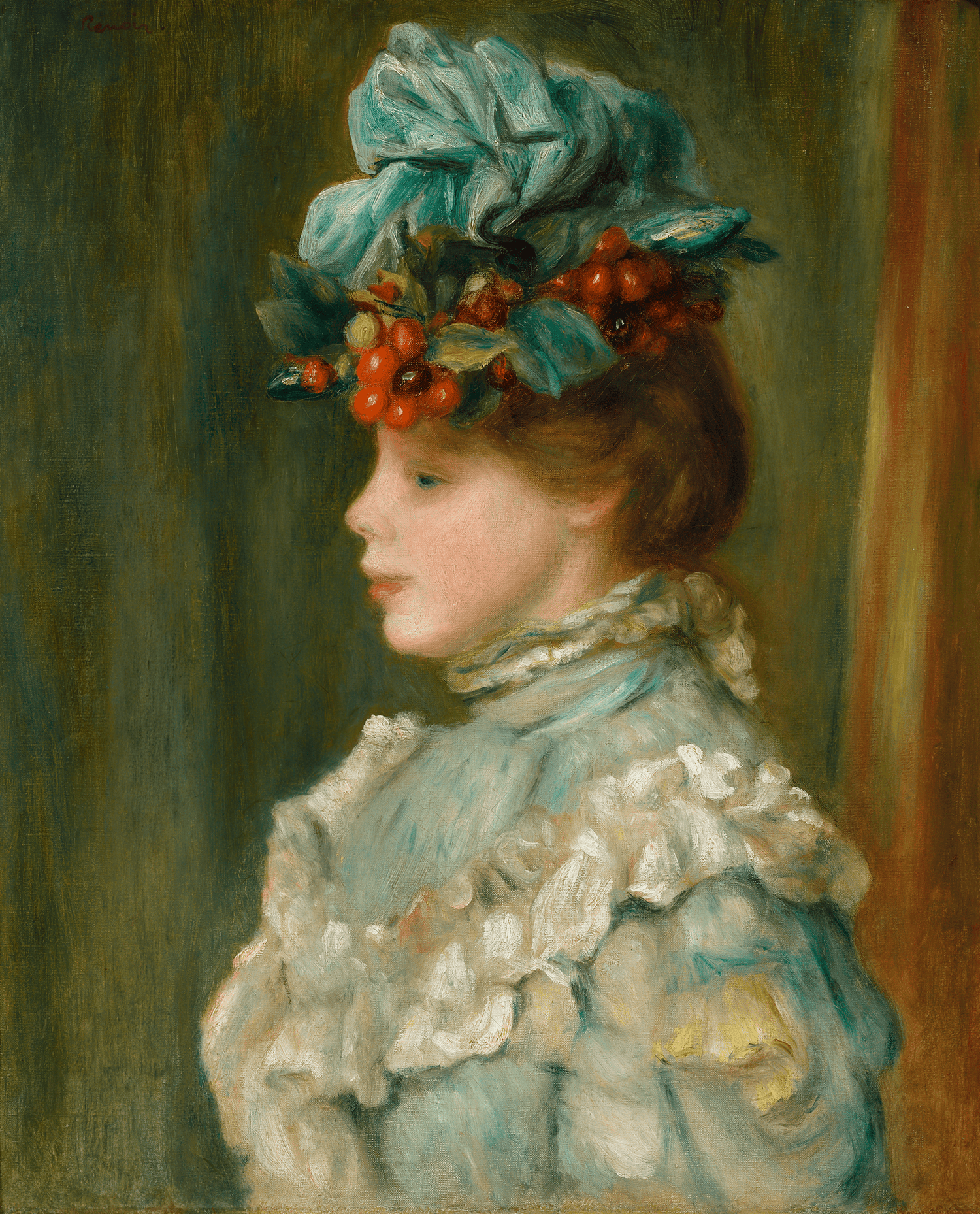 Le chapeau aux cerises by Pierre-Auguste Renoir