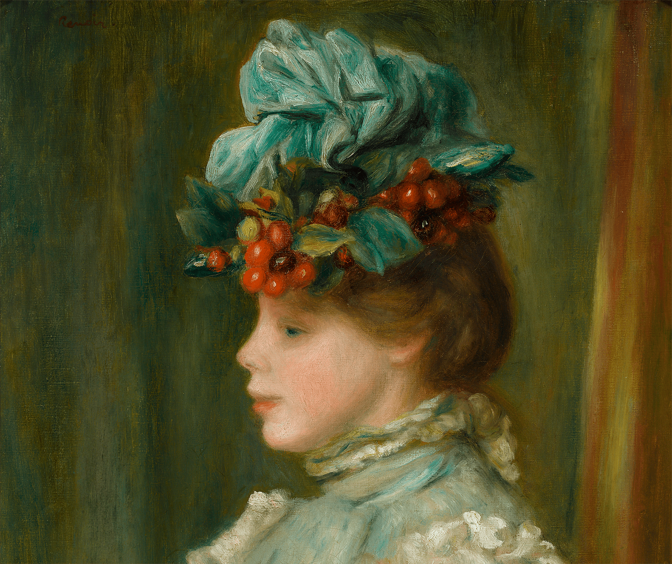 Le chapeau aux cerises by Pierre-Auguste Renoir