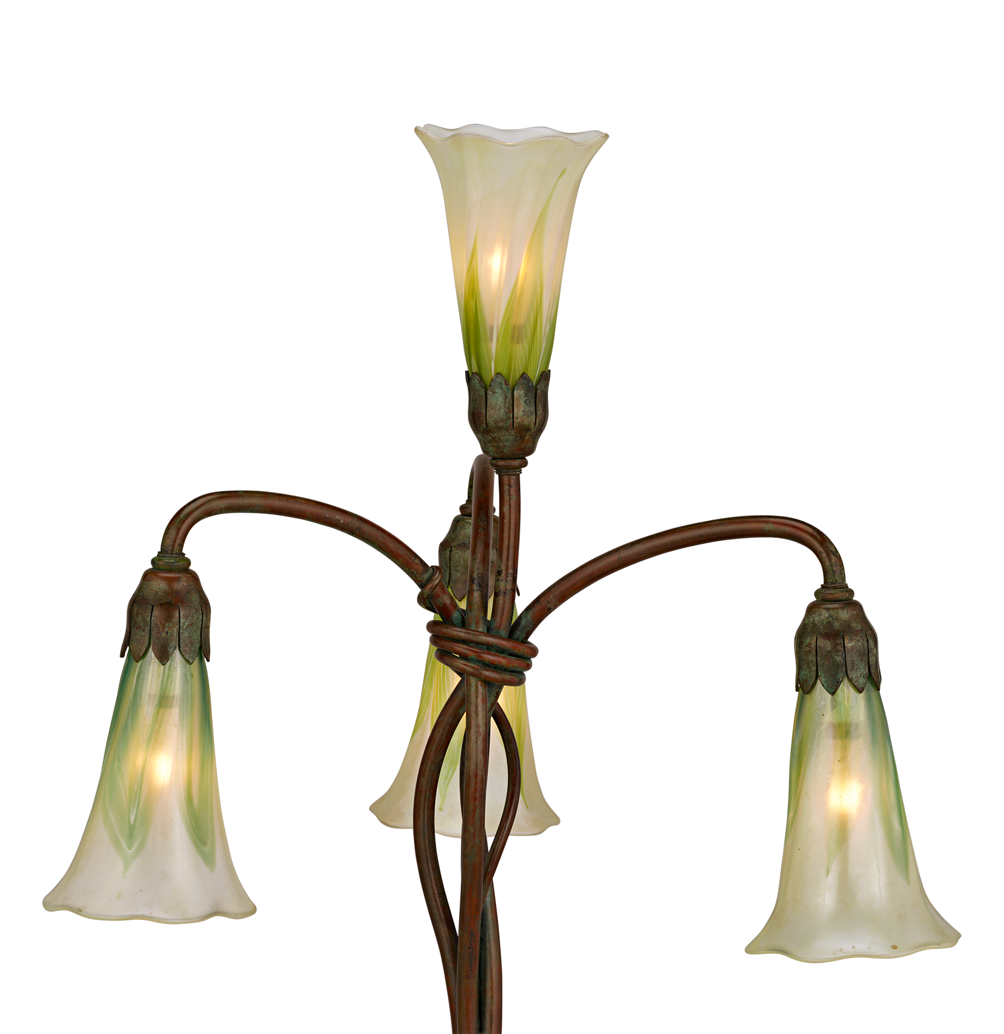 Pair of Four-Light Lily Table Lamps by Tiffany Studios