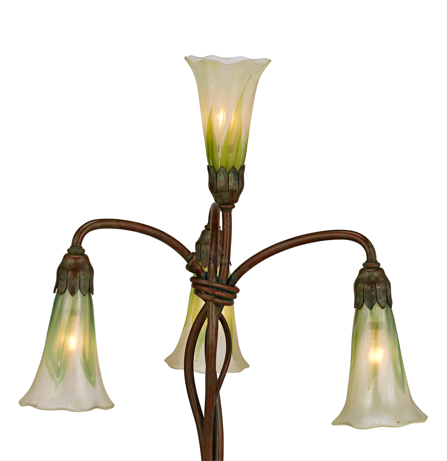 Pair of Four-Light Lily Table Lamps by Tiffany Studios