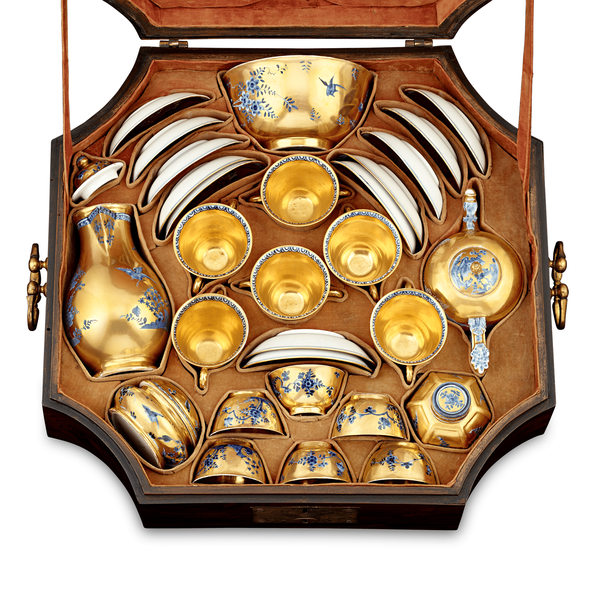 Meissen Gilt Traveling Tea Service