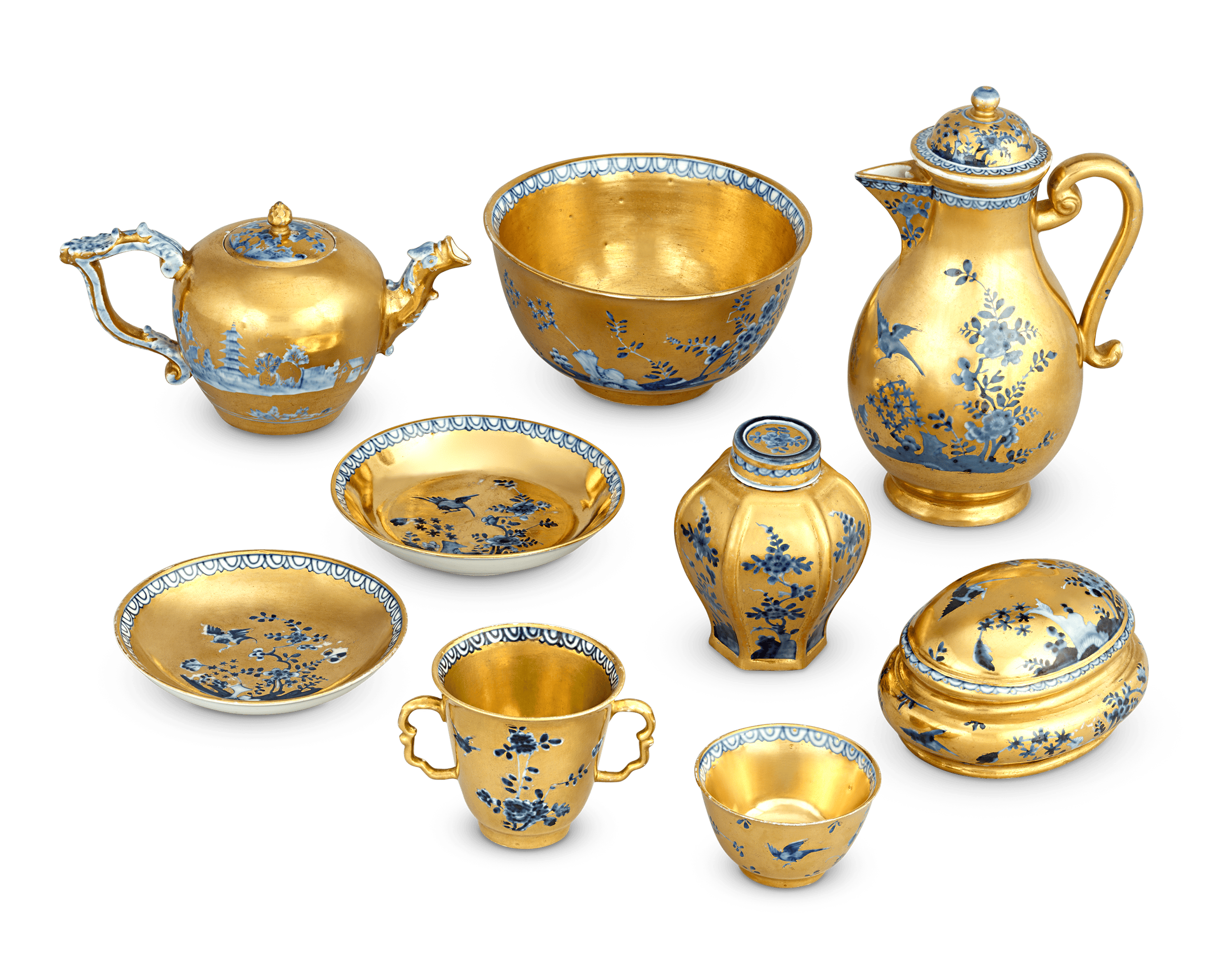 Meissen Gilt Traveling Tea Service
