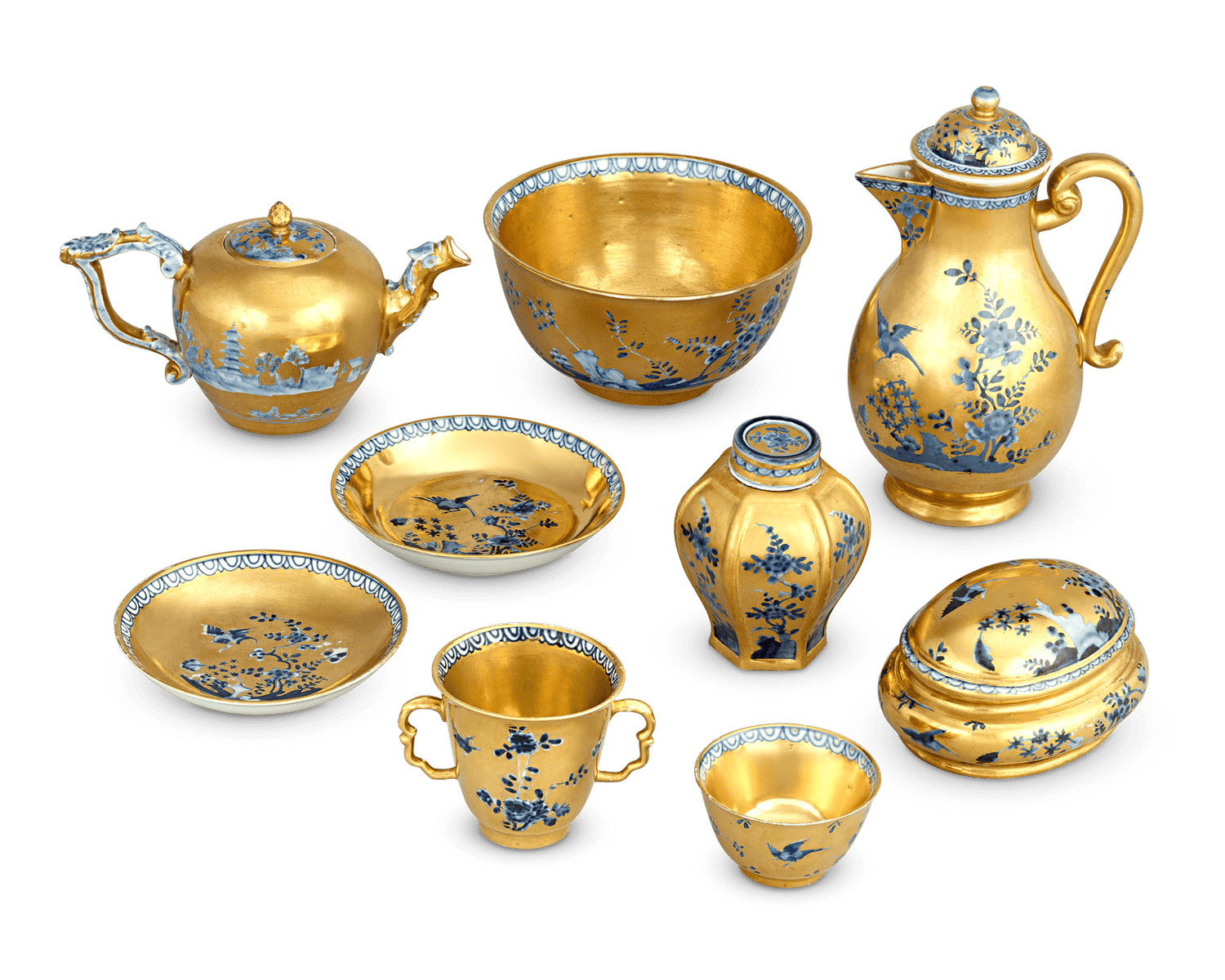 Meissen Gilt Traveling Tea Service