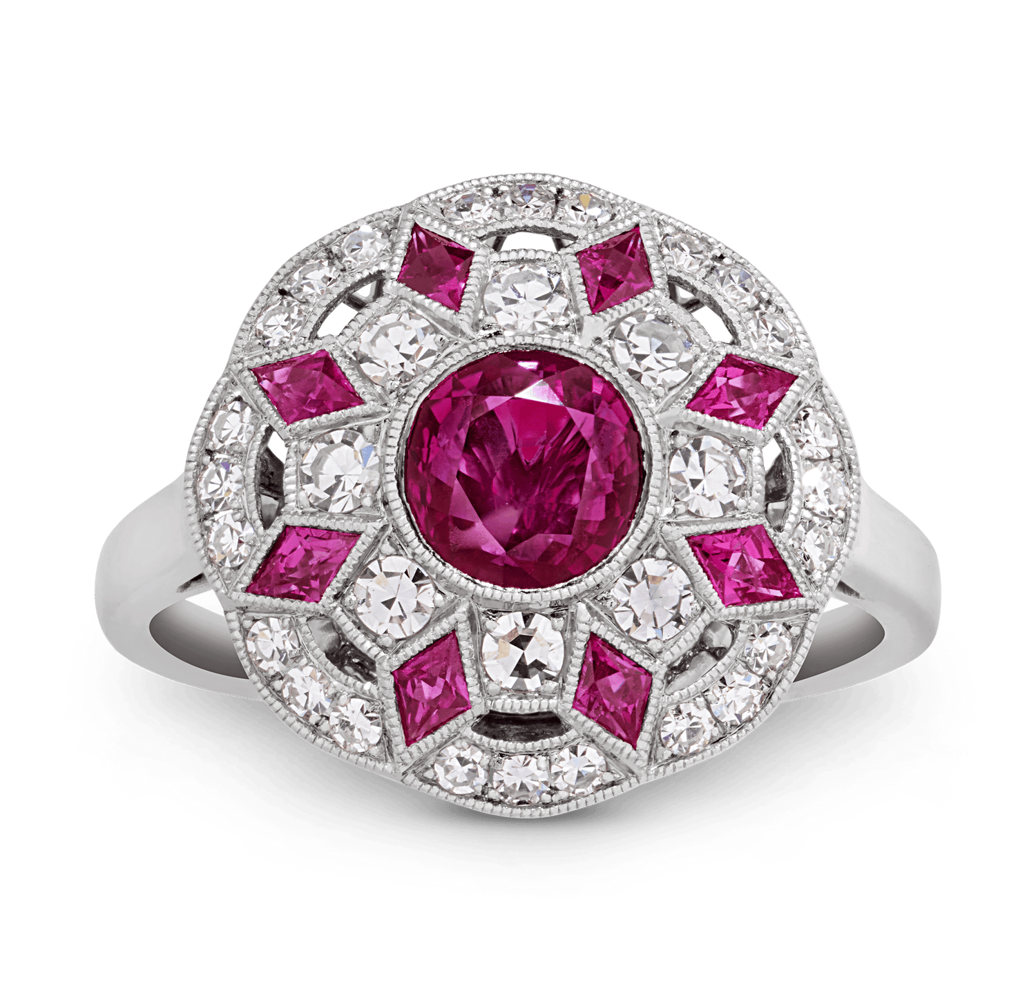 Art Deco-Style Ruby Ring, 1.68 Carats