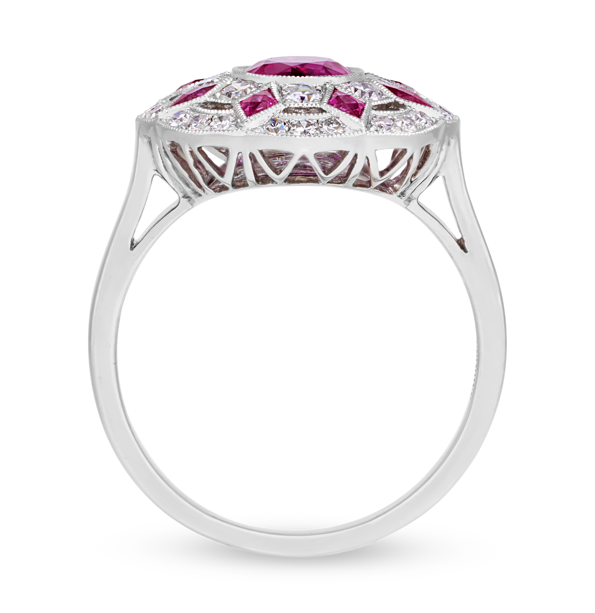 Art Deco-Style Ruby Ring, 1.68 Carats