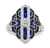 Art Deco-Style Diamond, Sapphire and Onyx Ring