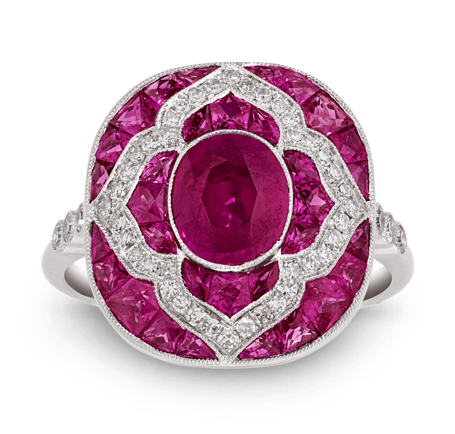 Art Deco-Style Ruby Ring, 2.40 Carats