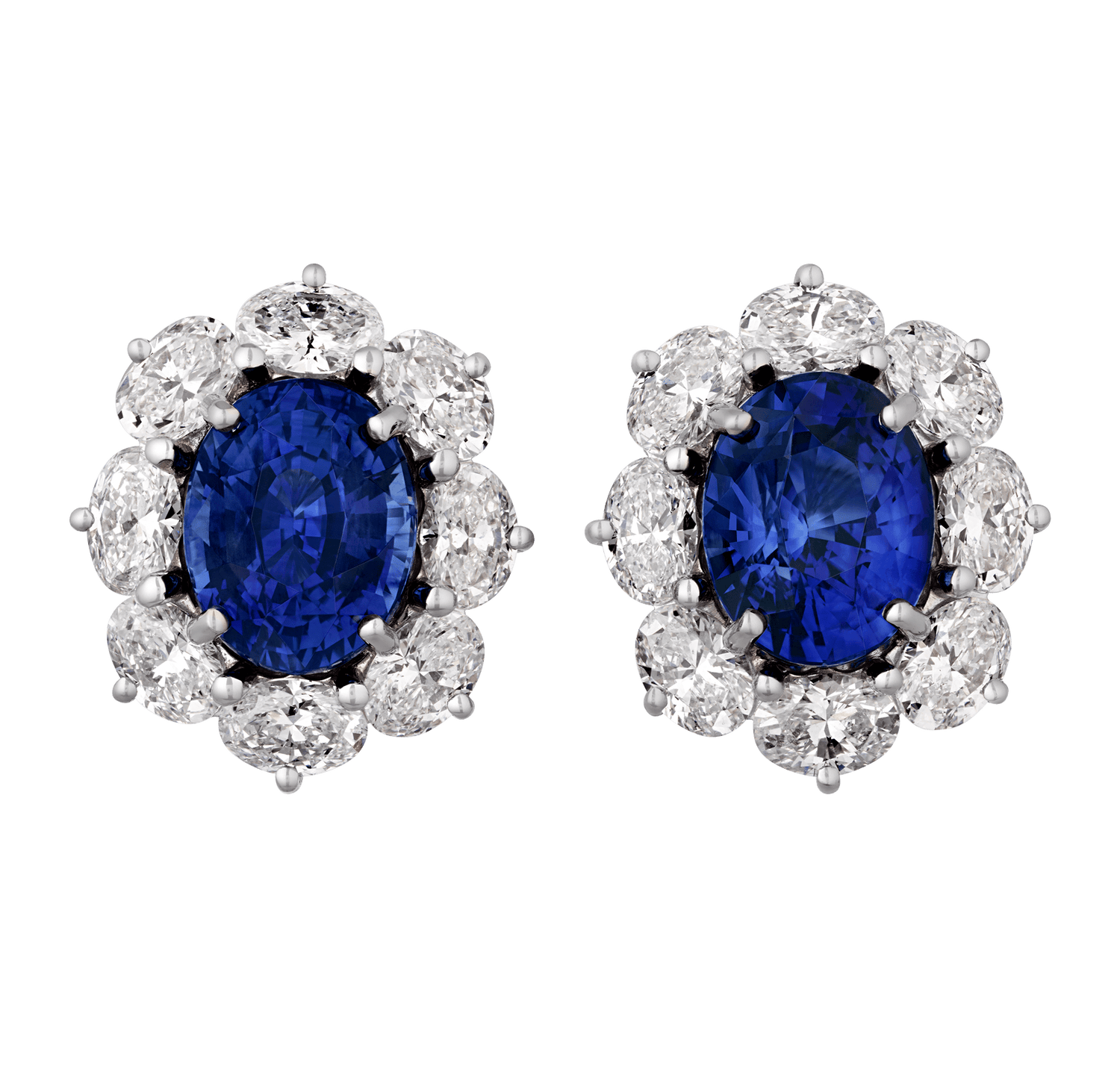 Oscar Heyman Ceylon Sapphire Earrings, 8.05 Carats