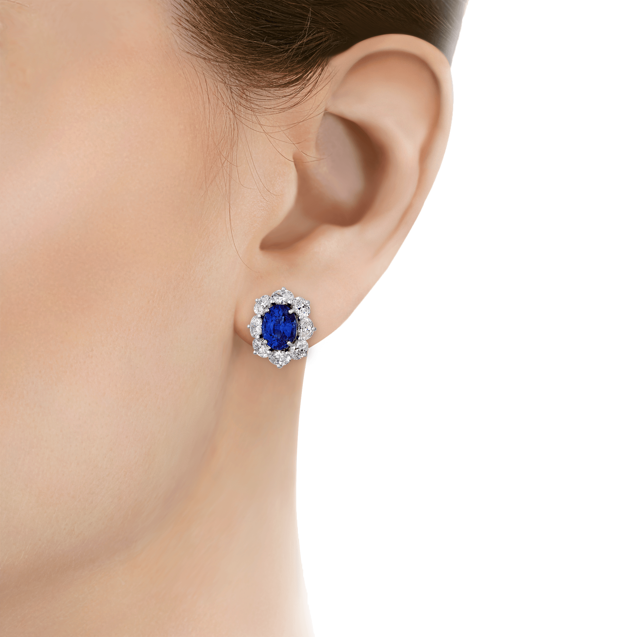 Oscar Heyman Ceylon Sapphire Earrings, 8.05 Carats