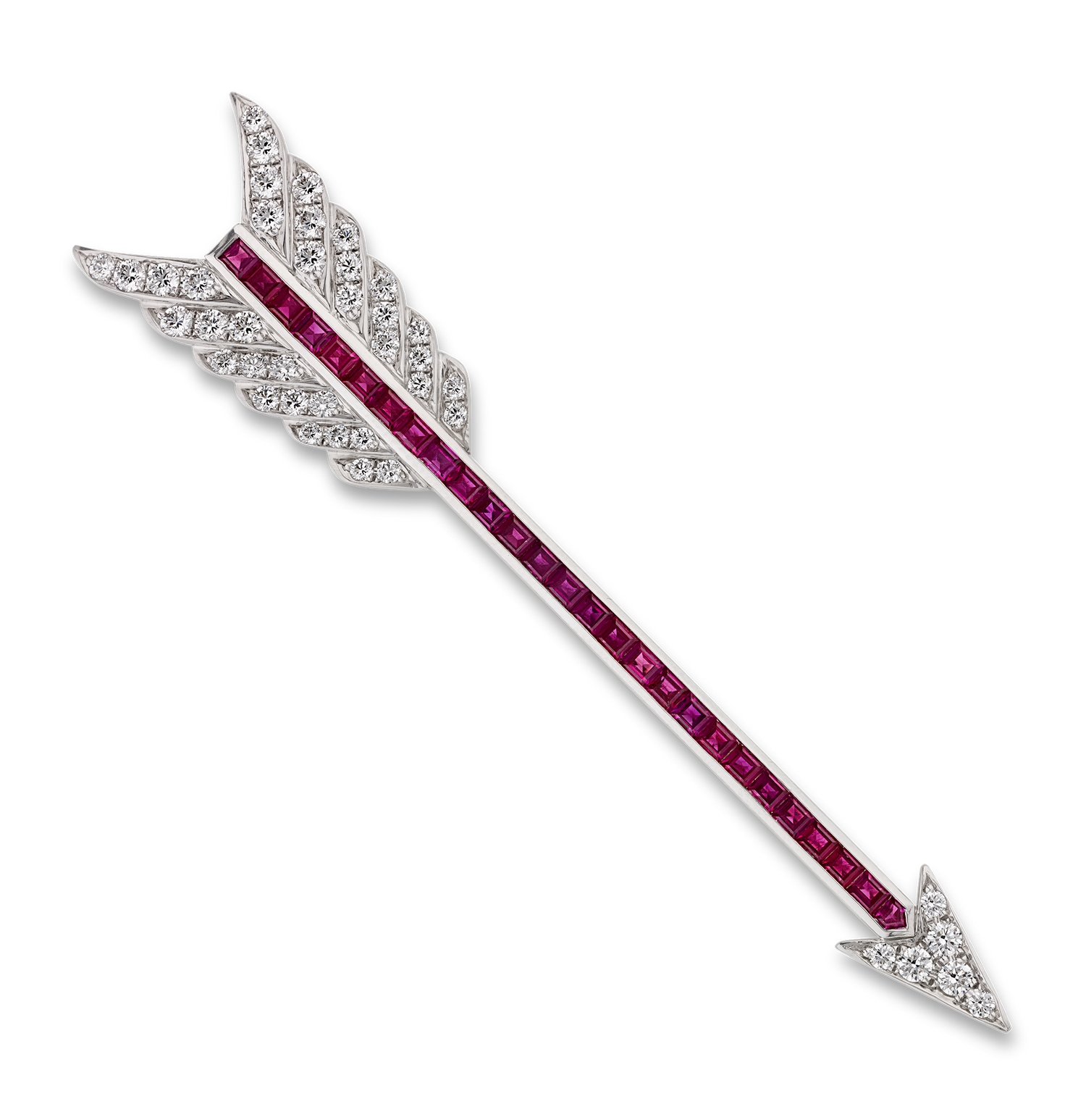 Oscar Heyman Ruby and Diamond Arrow Brooch