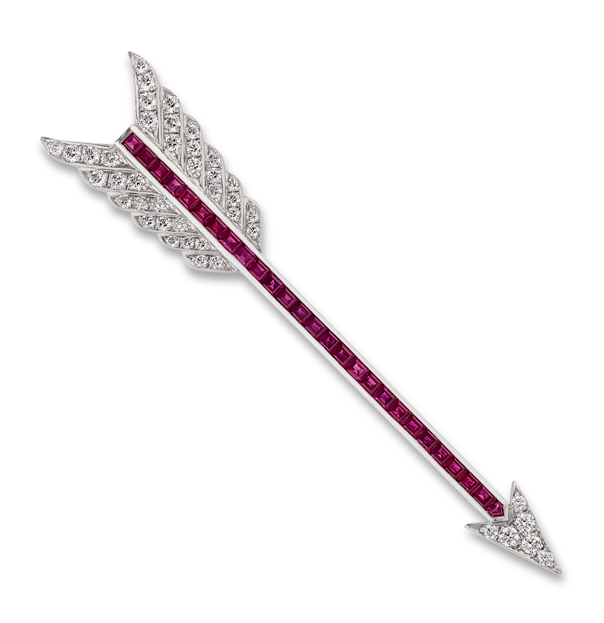 Oscar Heyman Ruby and Diamond Arrow Brooch