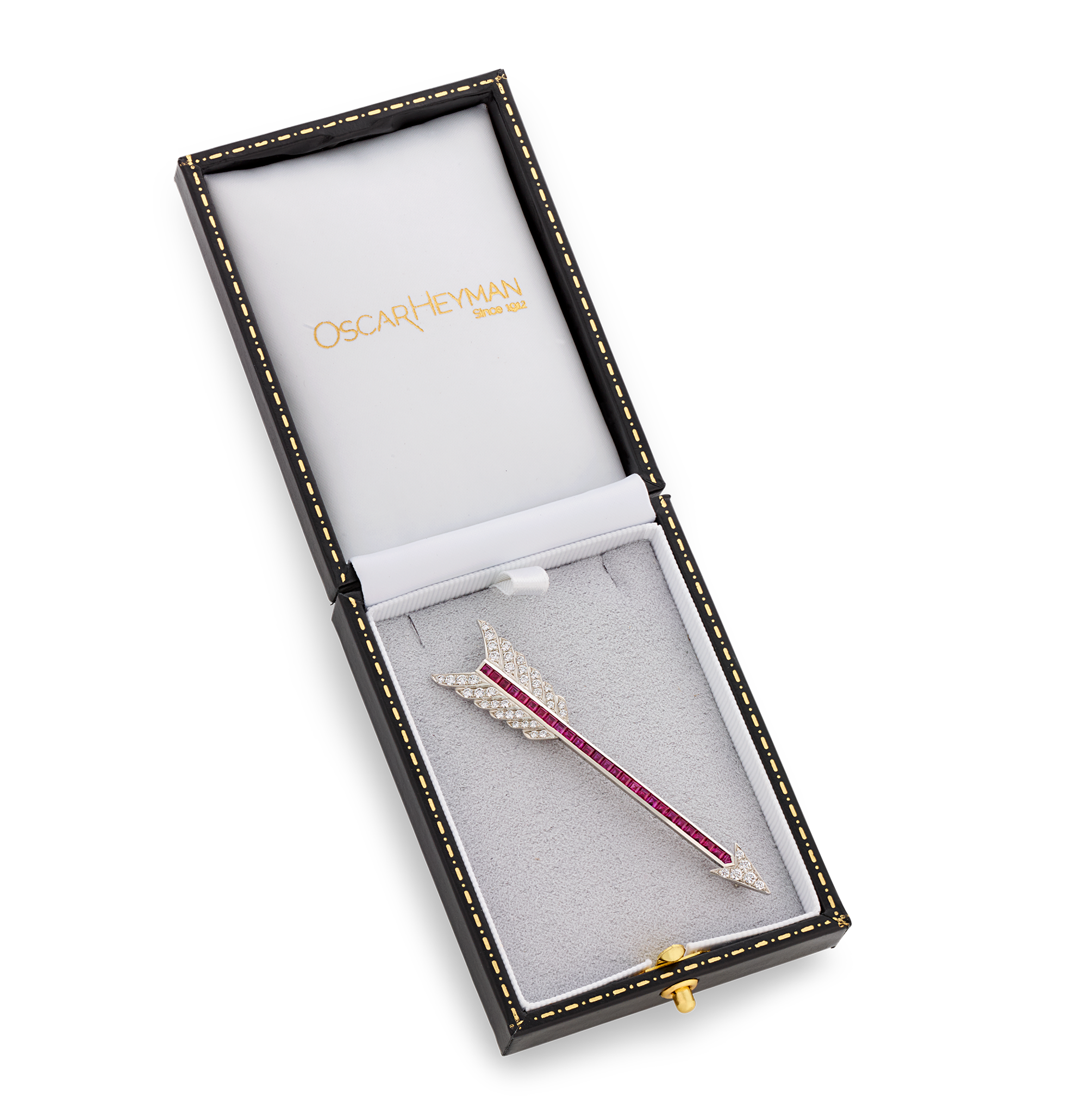 Oscar Heyman Ruby and Diamond Arrow Brooch