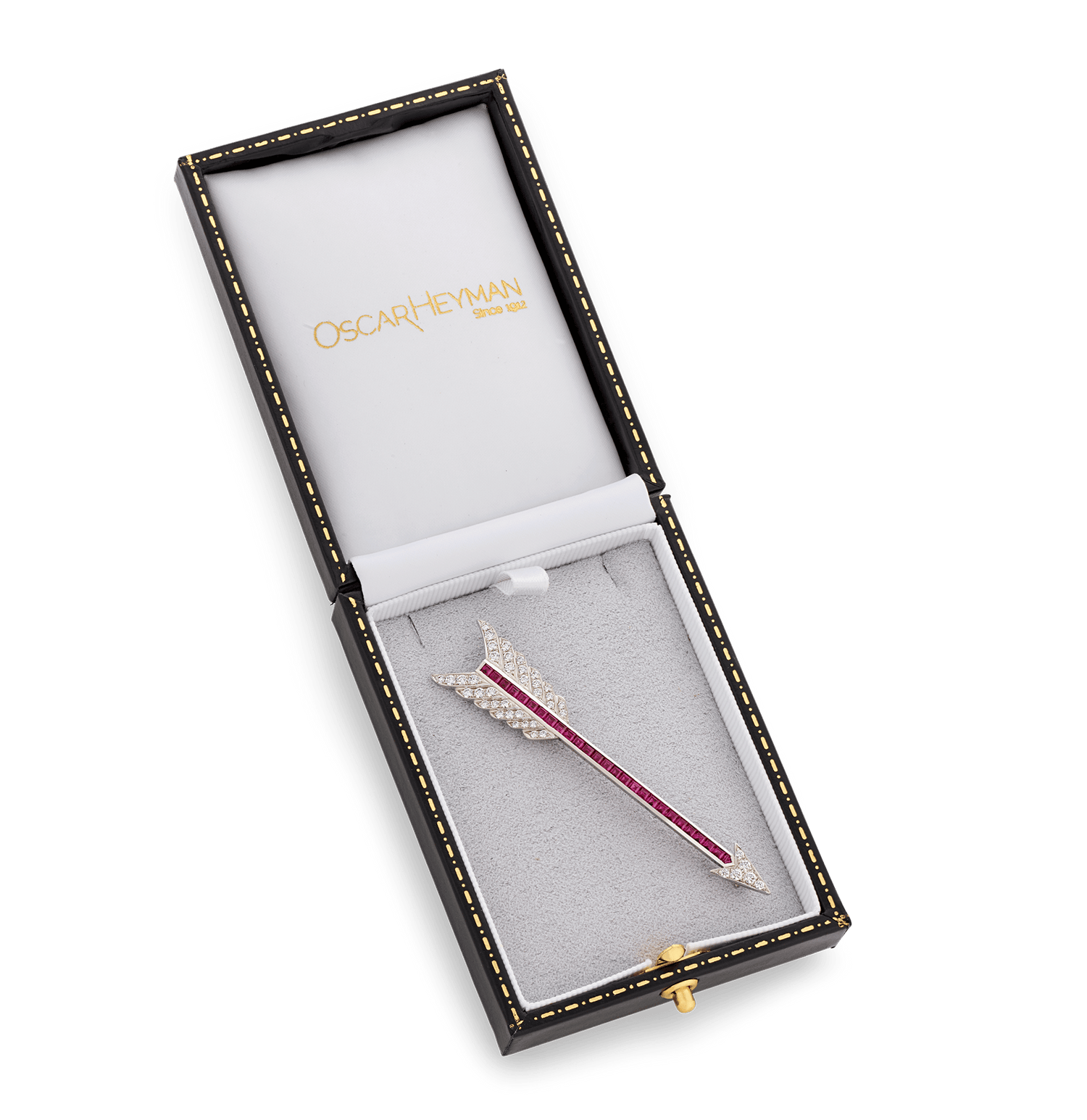 Oscar Heyman Ruby and Diamond Arrow Brooch