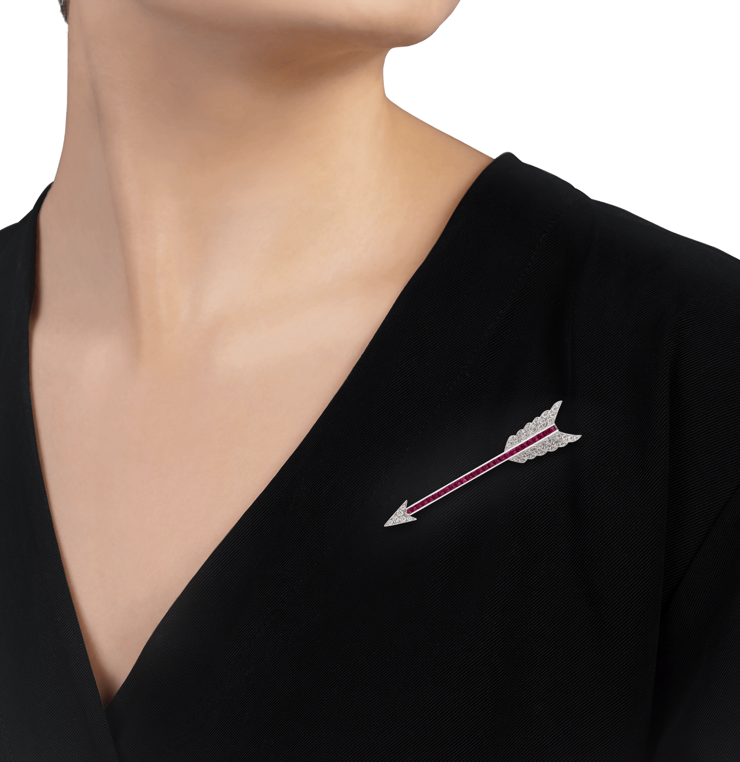 Oscar Heyman Ruby and Diamond Arrow Brooch