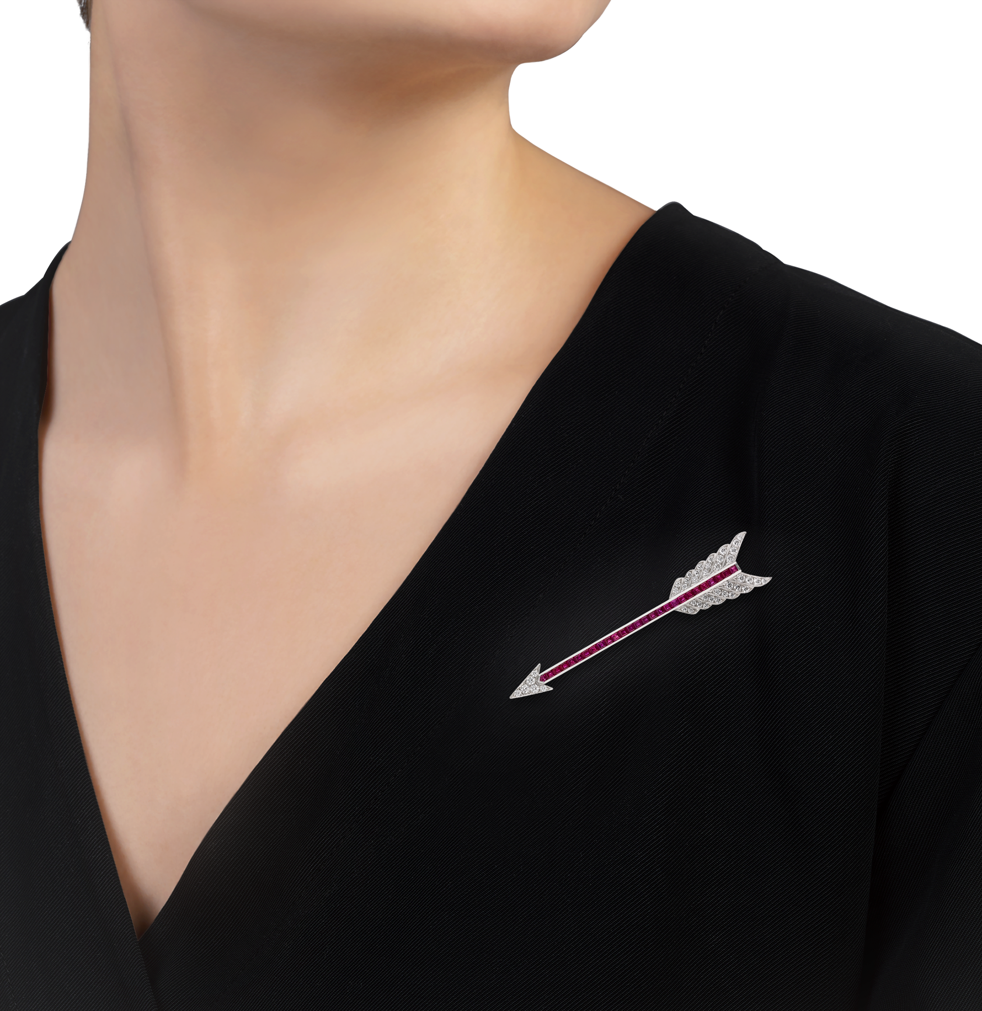 Oscar Heyman Ruby and Diamond Arrow Brooch