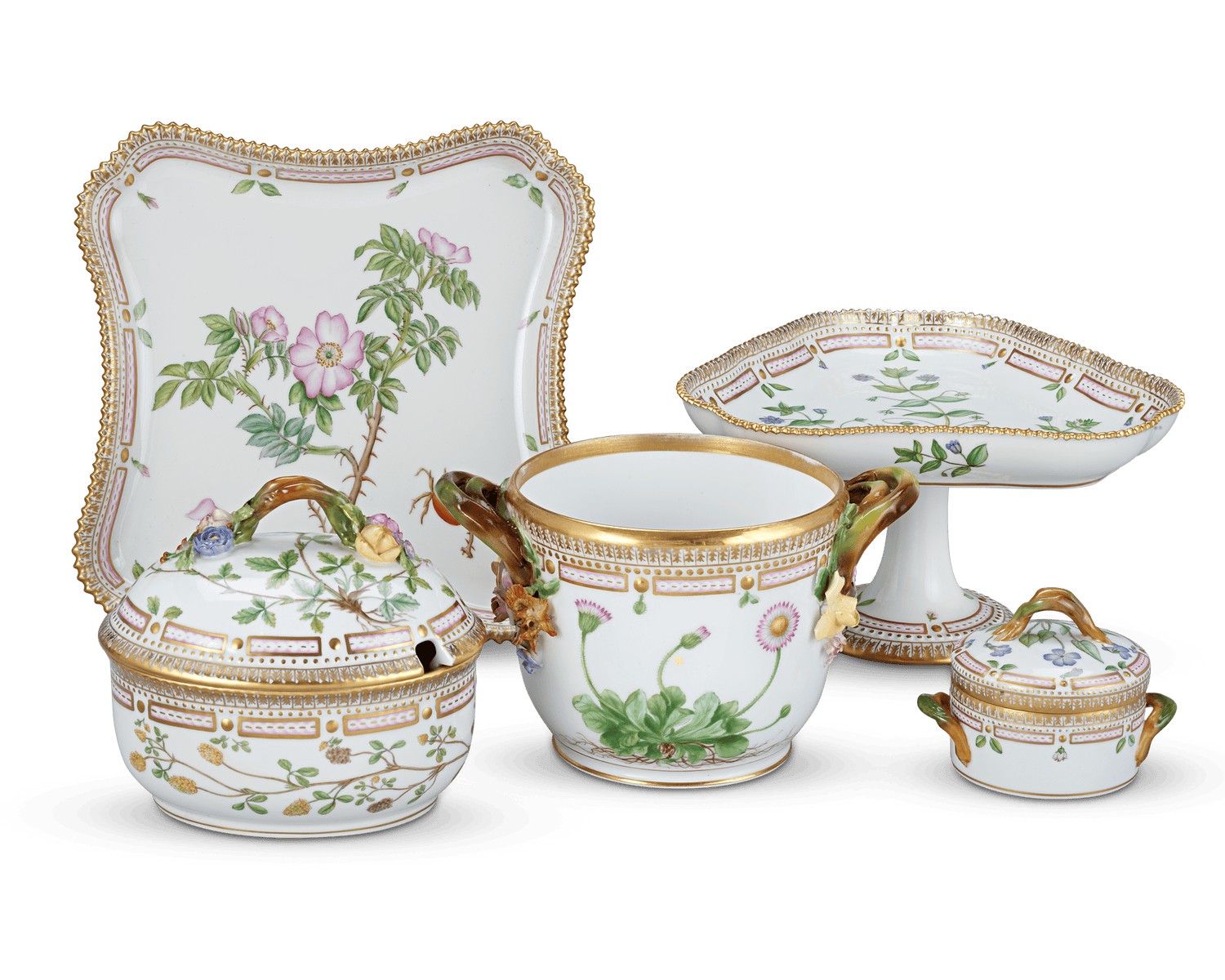 Flora Danica Porcelain Dinner Service by Royal Copenhagen, 119 Pieces