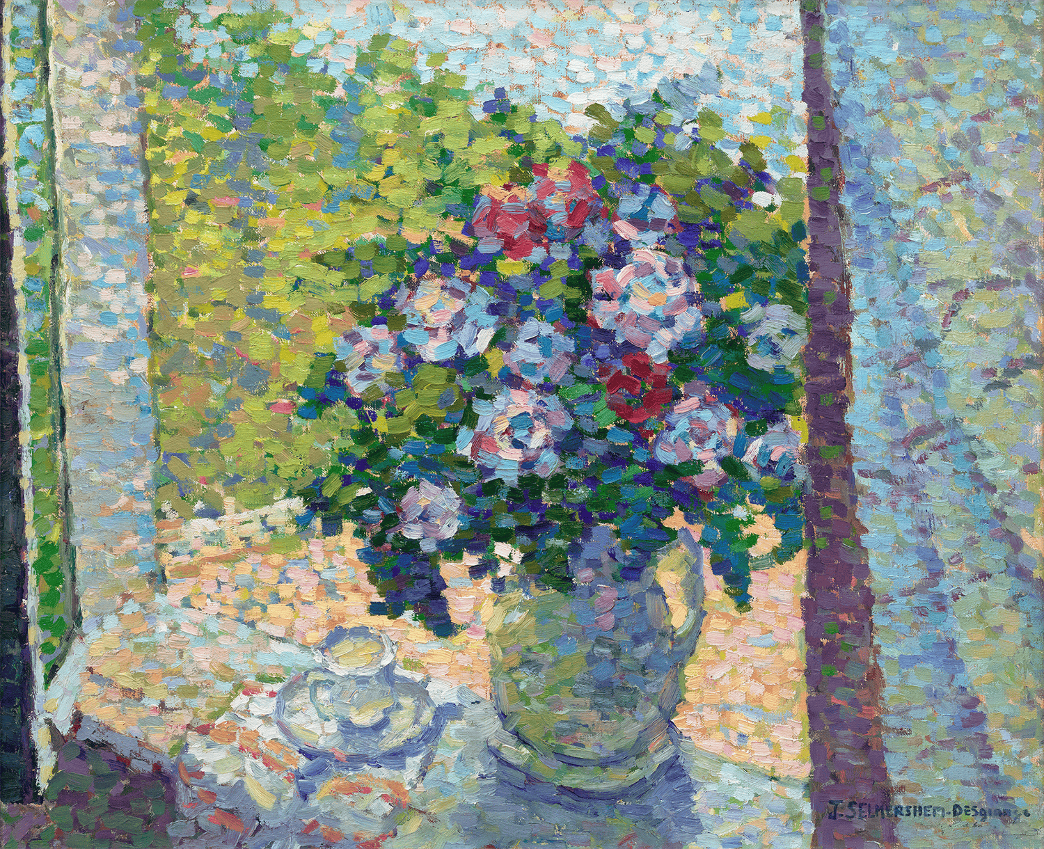 Fleurs dans une fenêtre by Jeanne Selmersheim-Desgranges