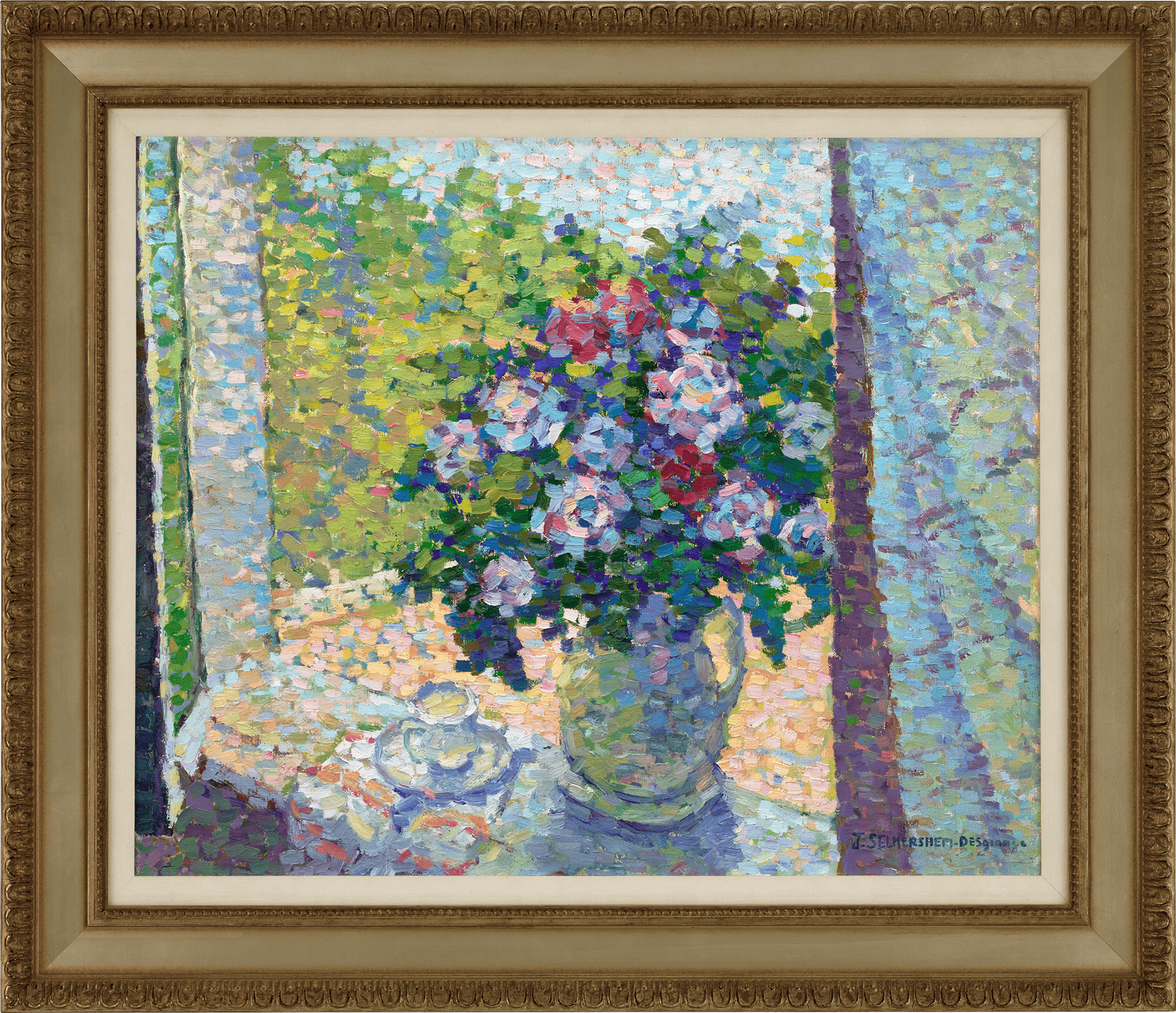 Fleurs dans une fenêtre by Jeanne Selmersheim-Desgranges