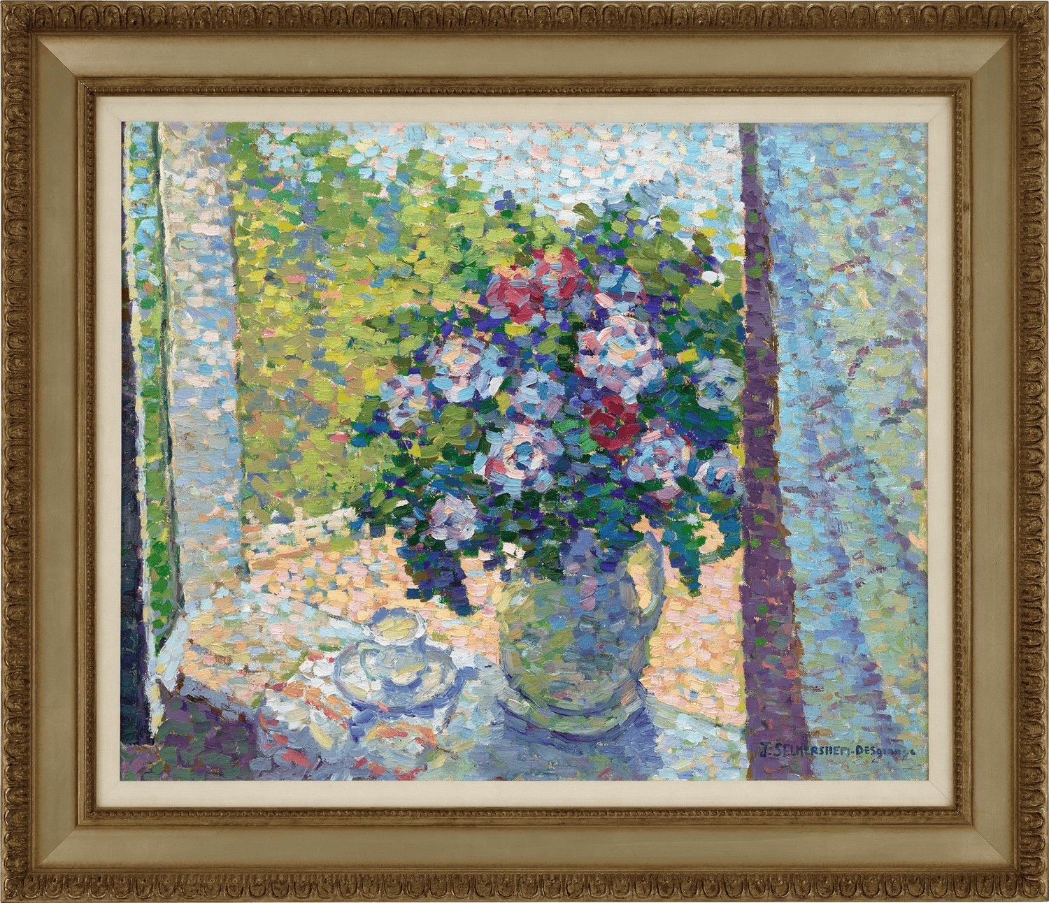 Fleurs dans une fenêtre by Jeanne Selmersheim-Desgranges