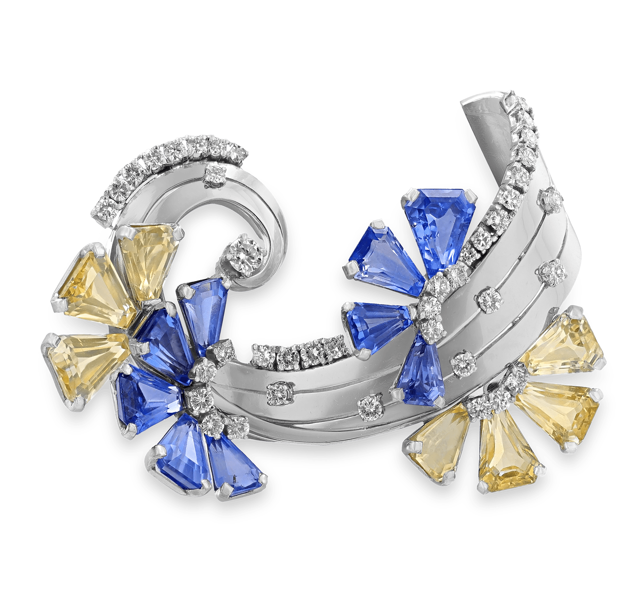 Julius Cohen Sapphire Brooch, 26.50 Carats