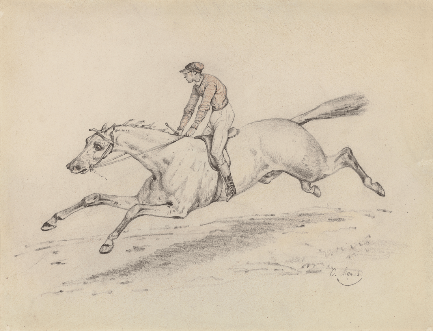 Cheval en course by Claude Monet