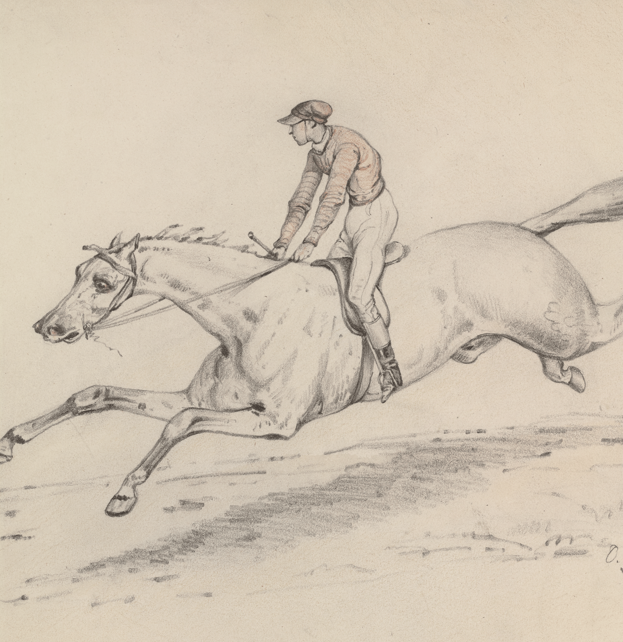 Cheval en course by Claude Monet