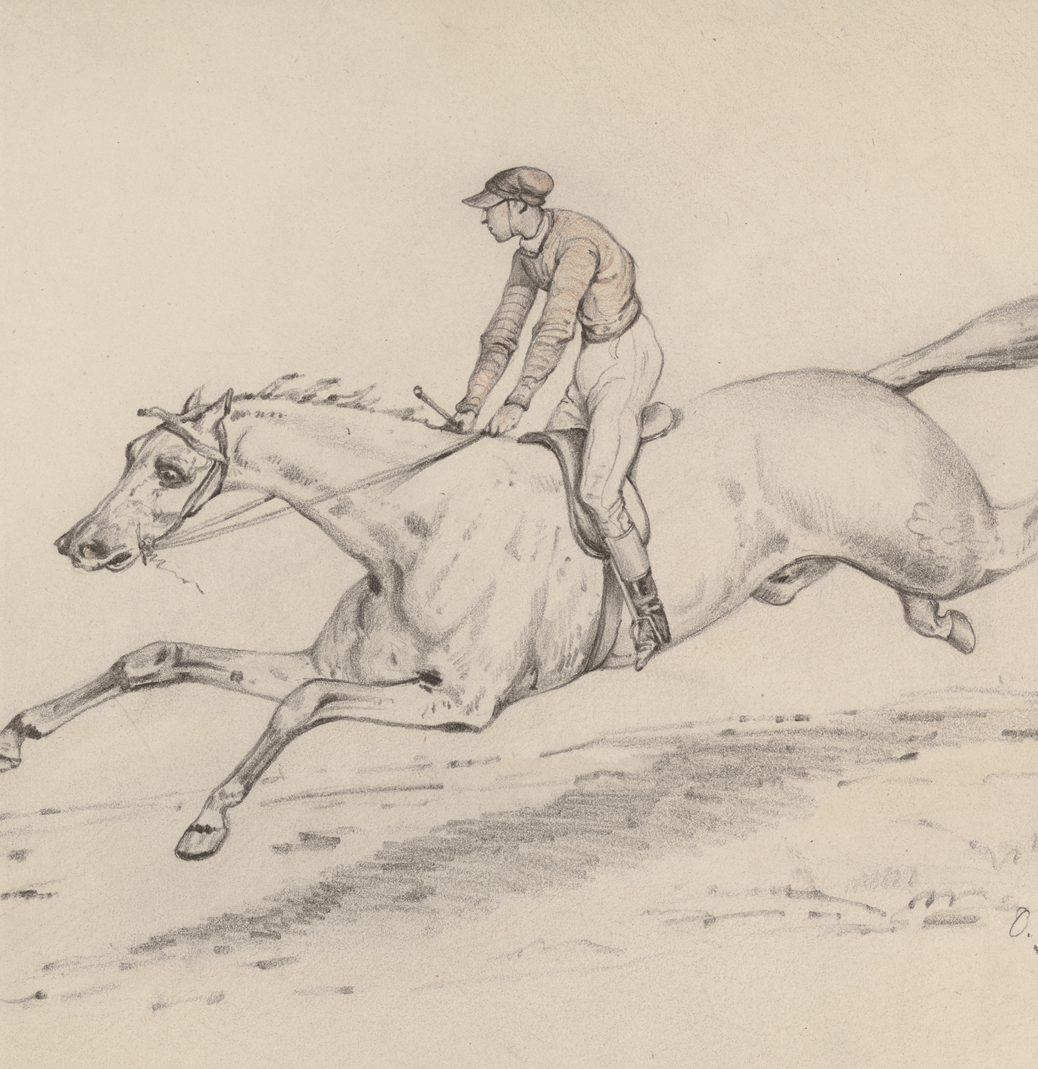 Cheval en course by Claude Monet