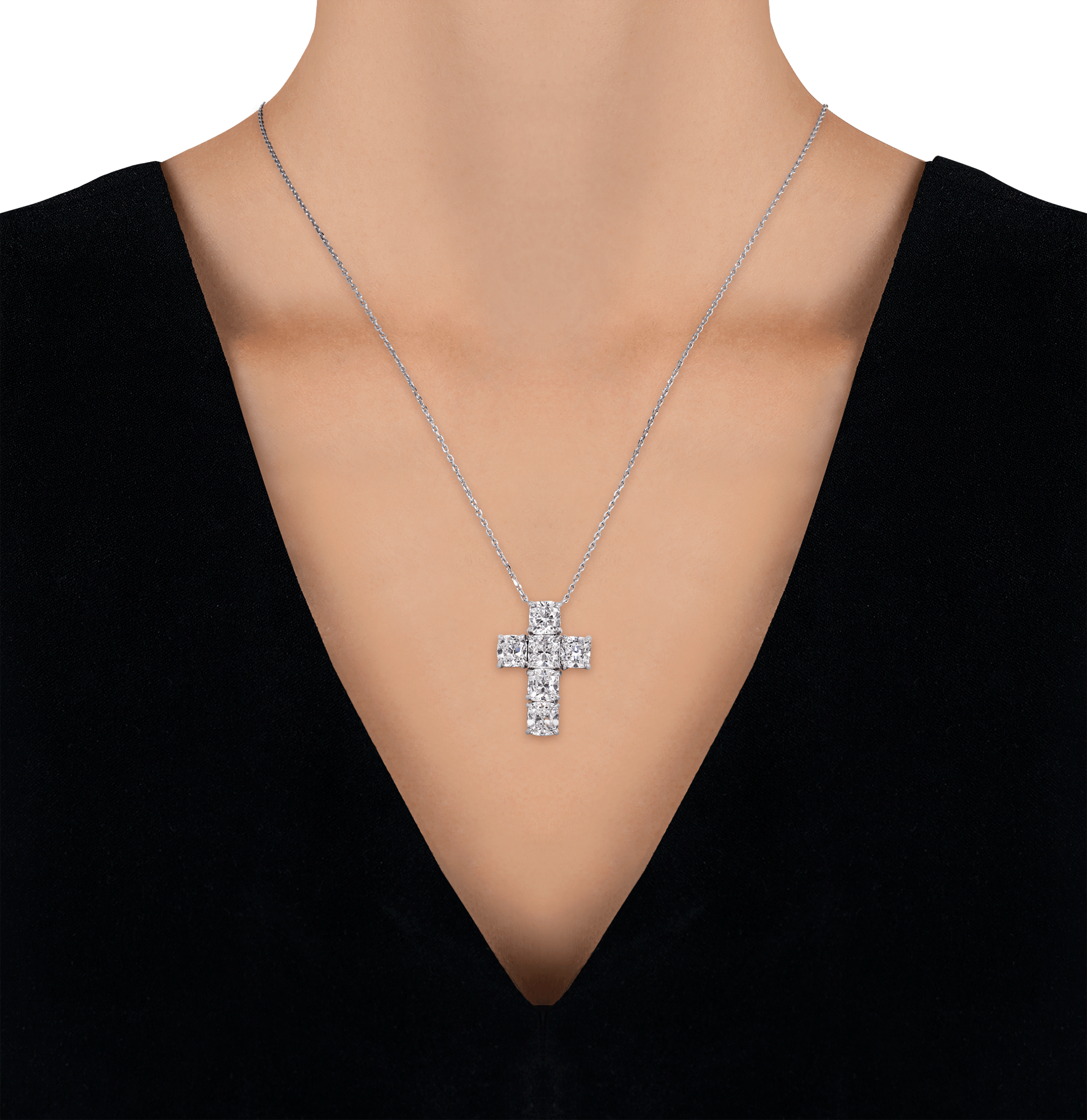 Diamond Cross Pendant, 6.23 Carats