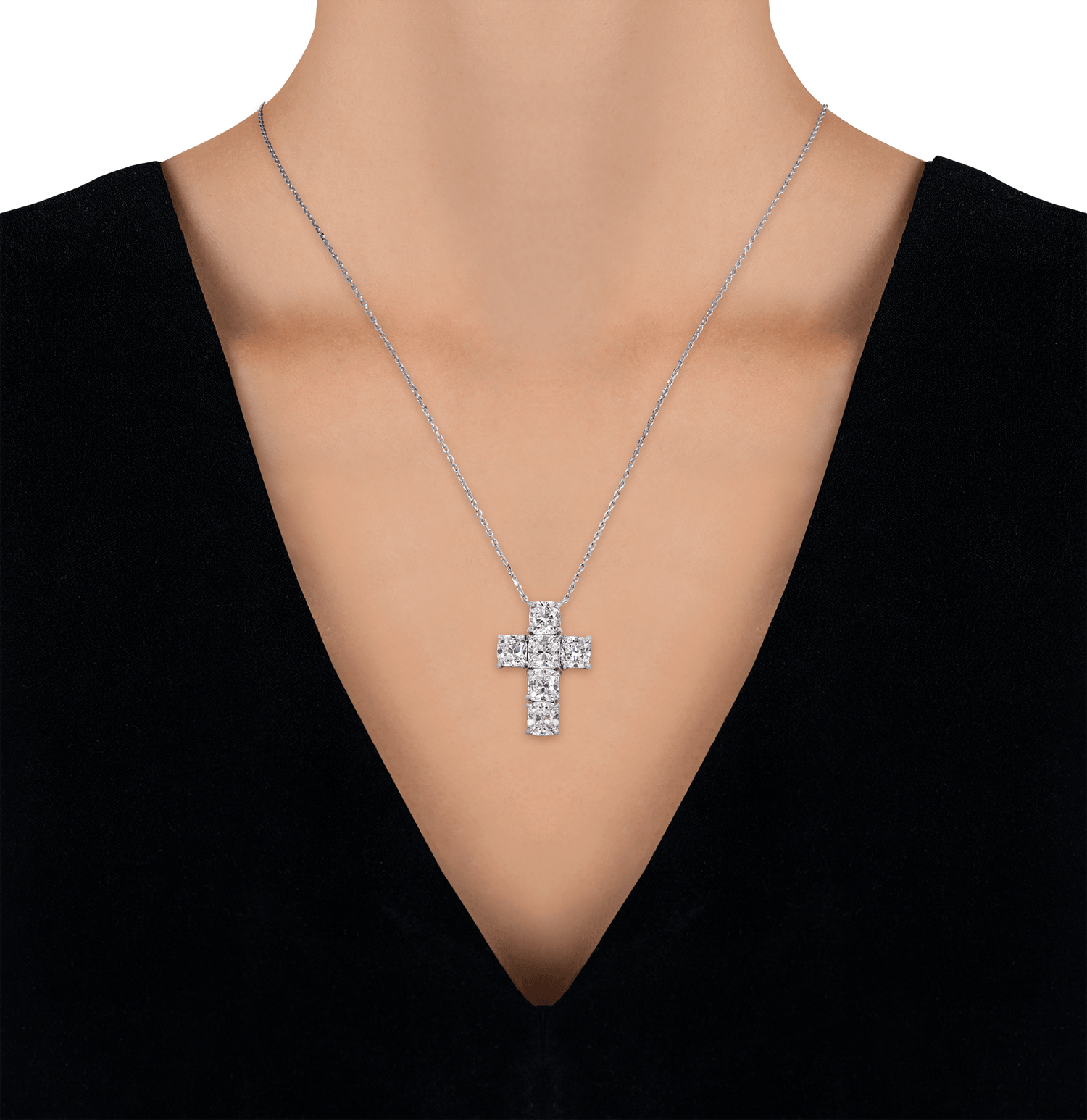 Diamond Cross Pendant, 6.23 Carats