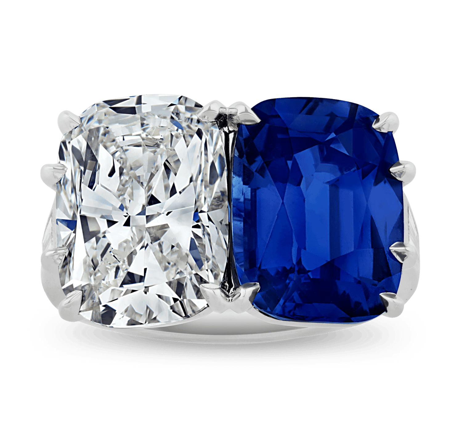 Untreated Burma Sapphire and Diamond Ring