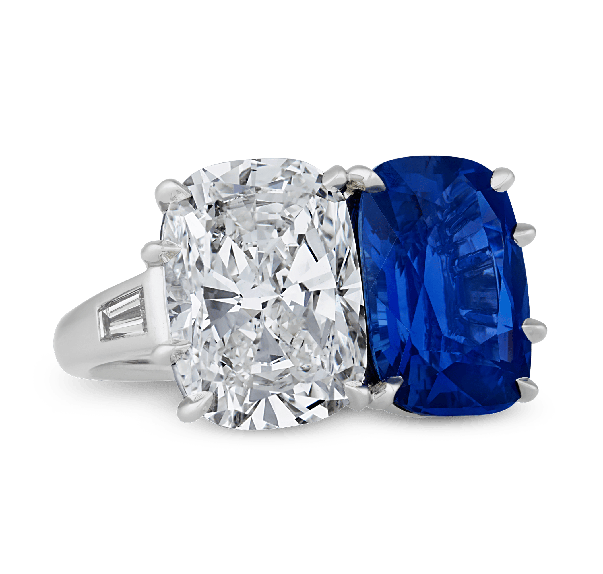 Untreated Burma Sapphire and Diamond Ring