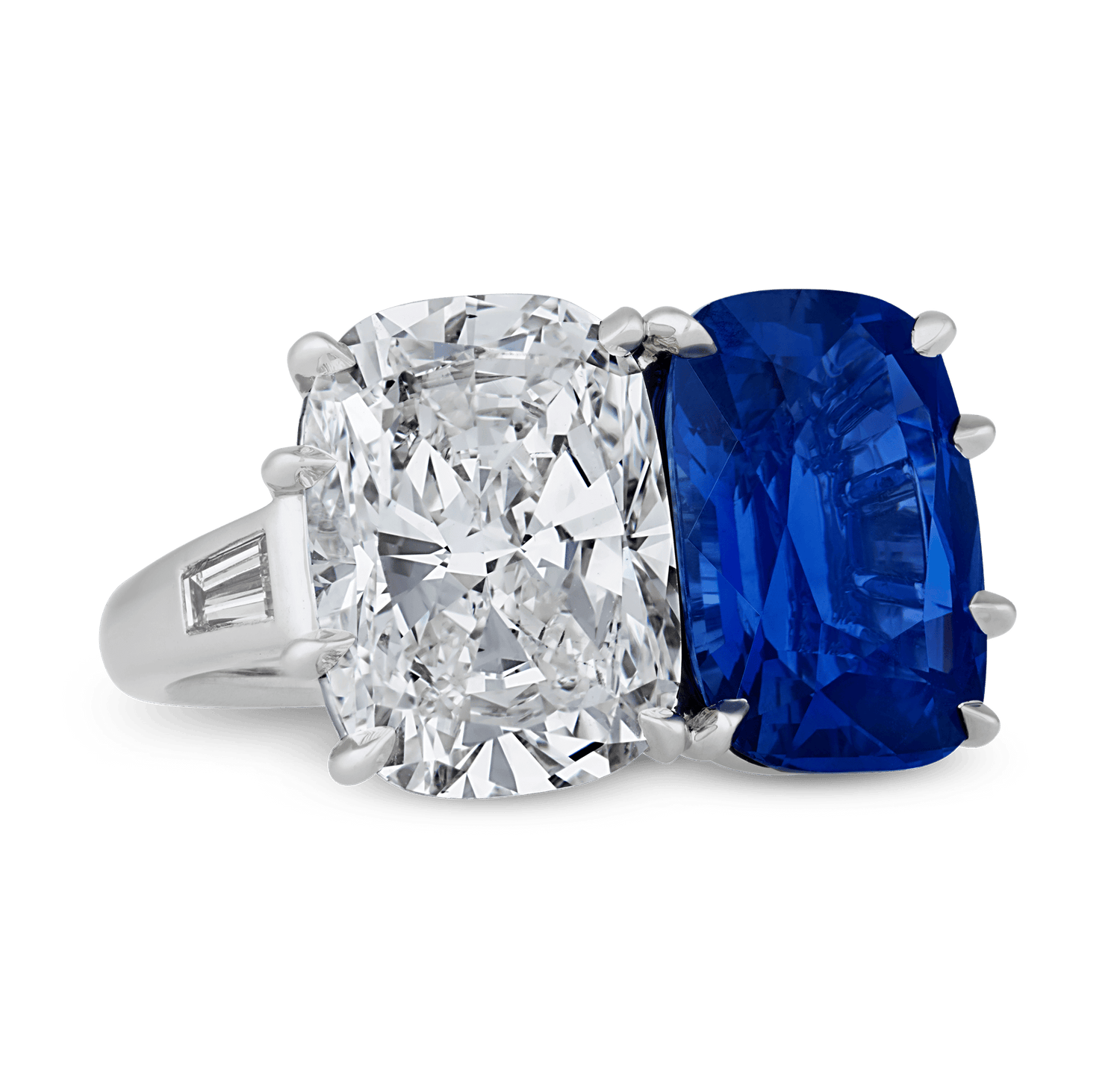 Untreated Burma Sapphire and Diamond Ring