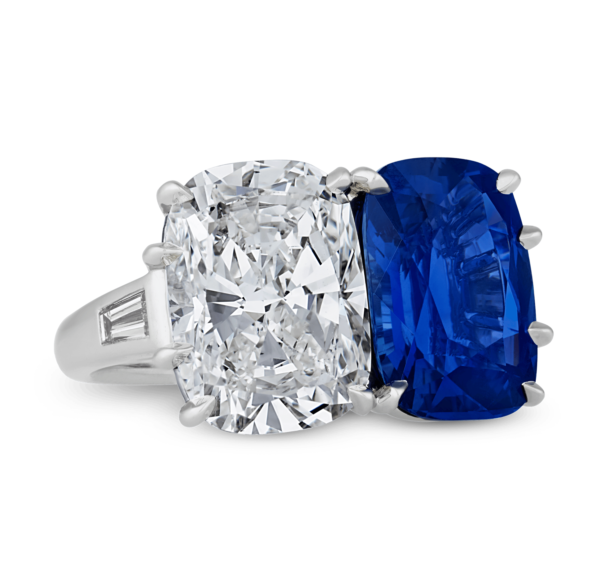 Untreated Burma Sapphire and Diamond Ring