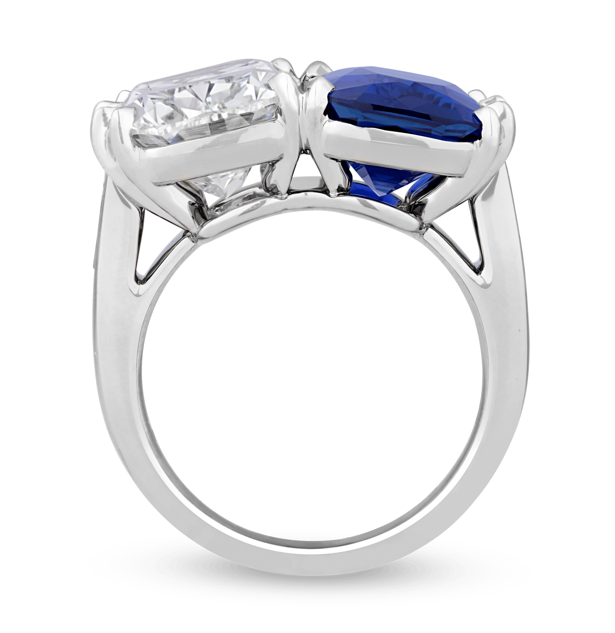 Untreated Burma Sapphire and Diamond Ring