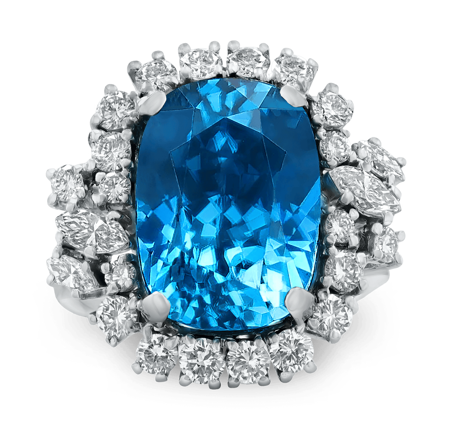 Blue Zircon Ring, 19.54 Carats