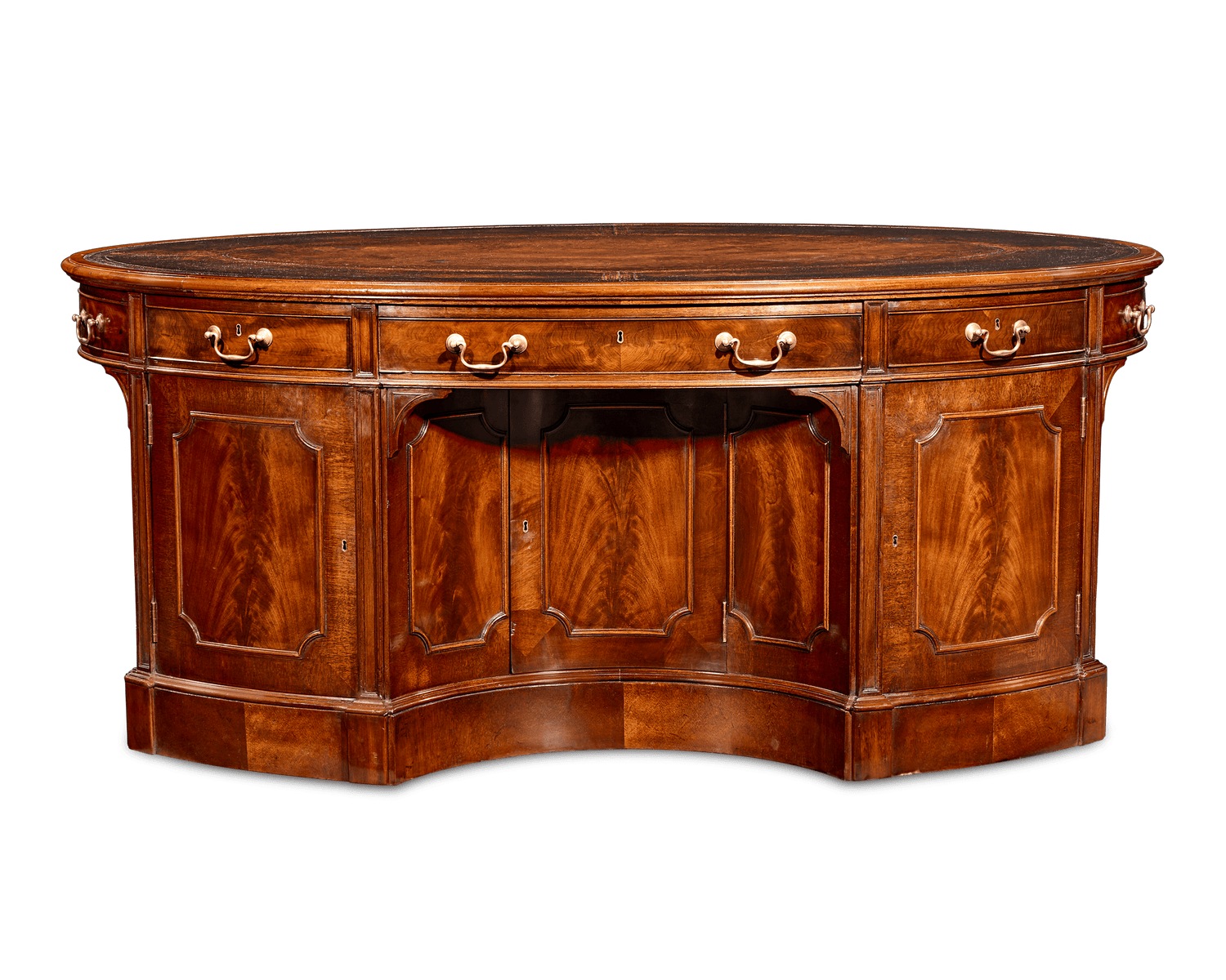 Georgian-Style Mahogany Oval Partners' Desk
