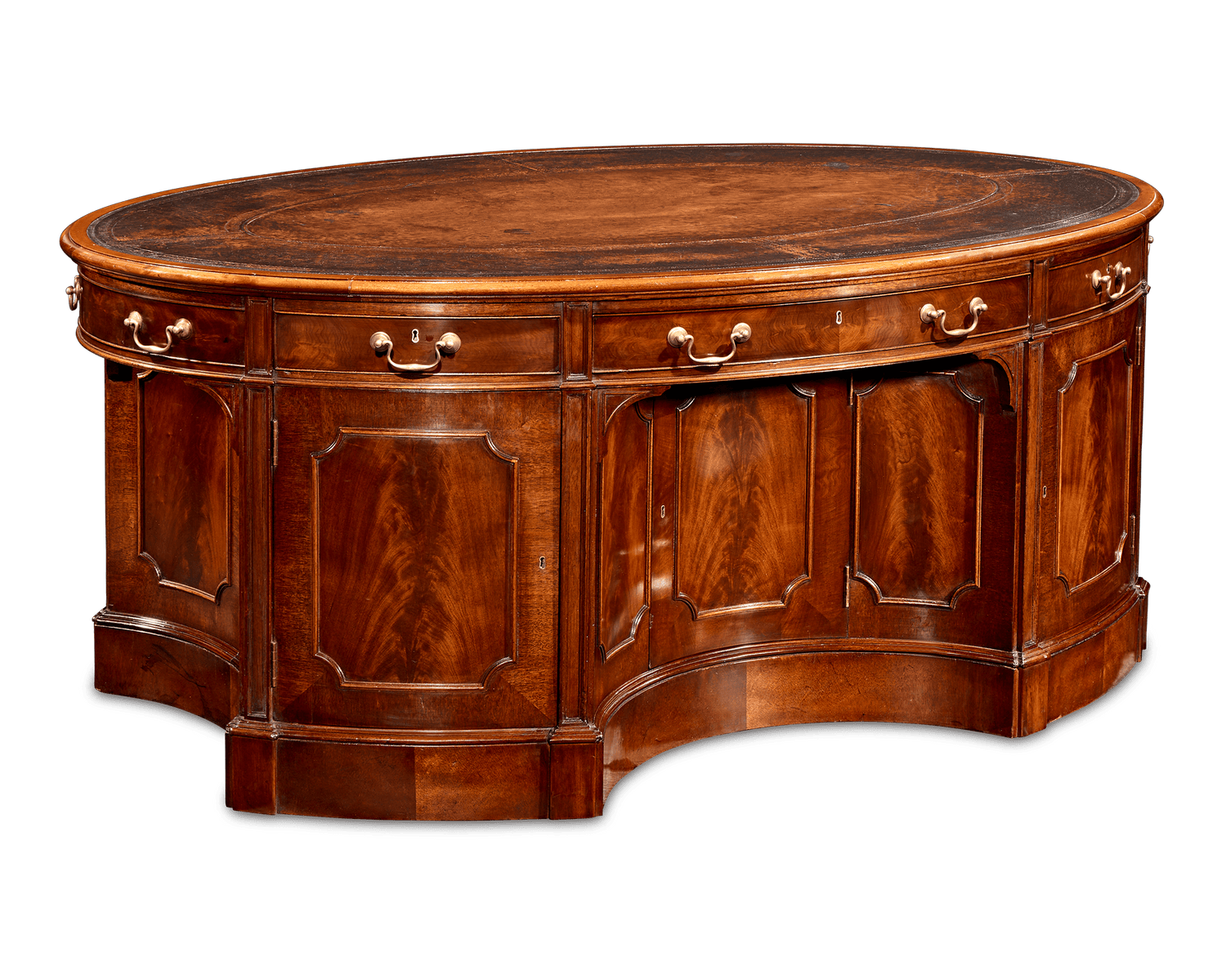 Georgian-Style Mahogany Oval Partners' Desk