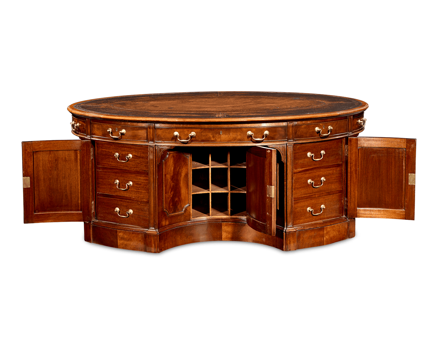 Georgian-Style Mahogany Oval Partners' Desk