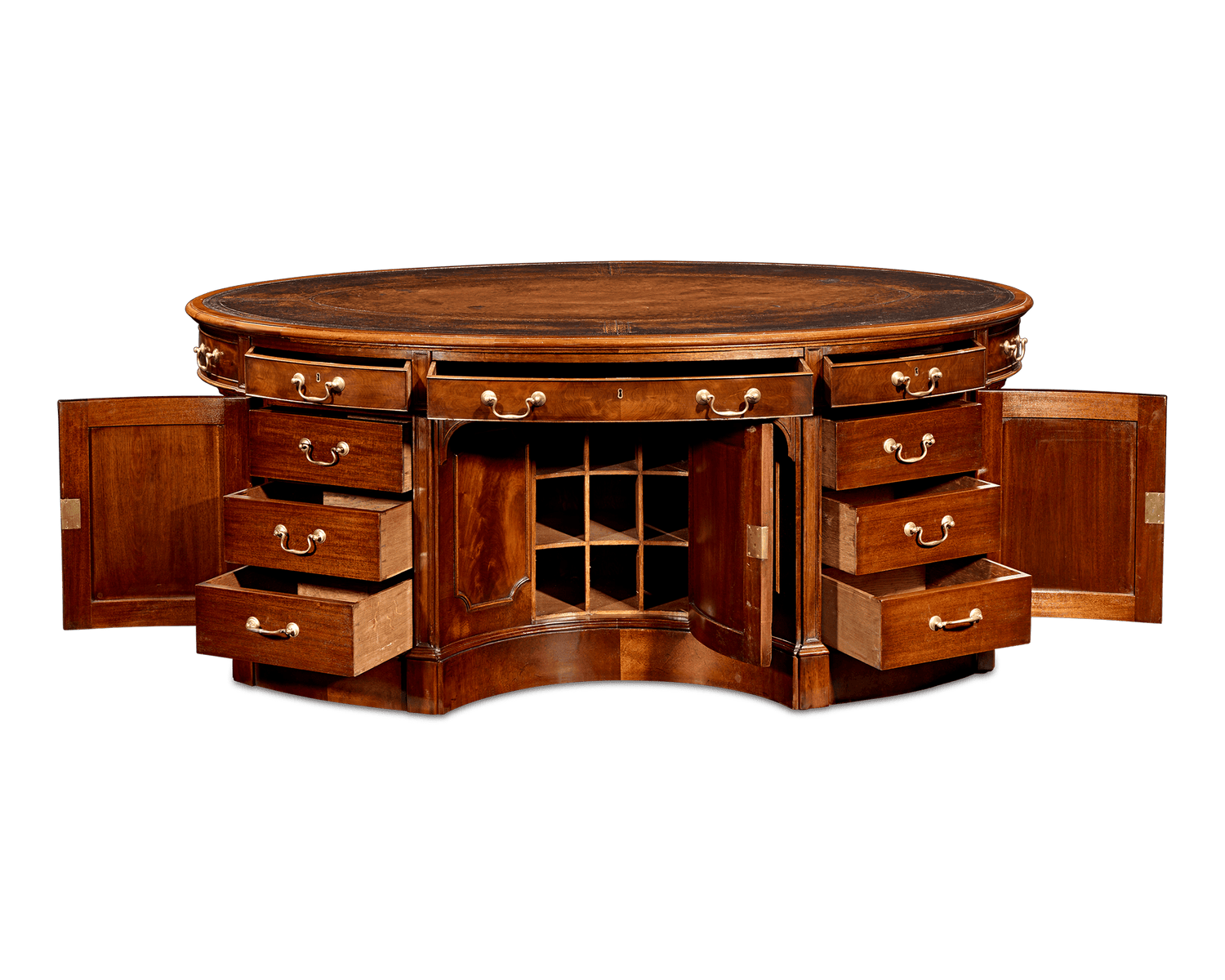 Georgian-Style Mahogany Oval Partners' Desk