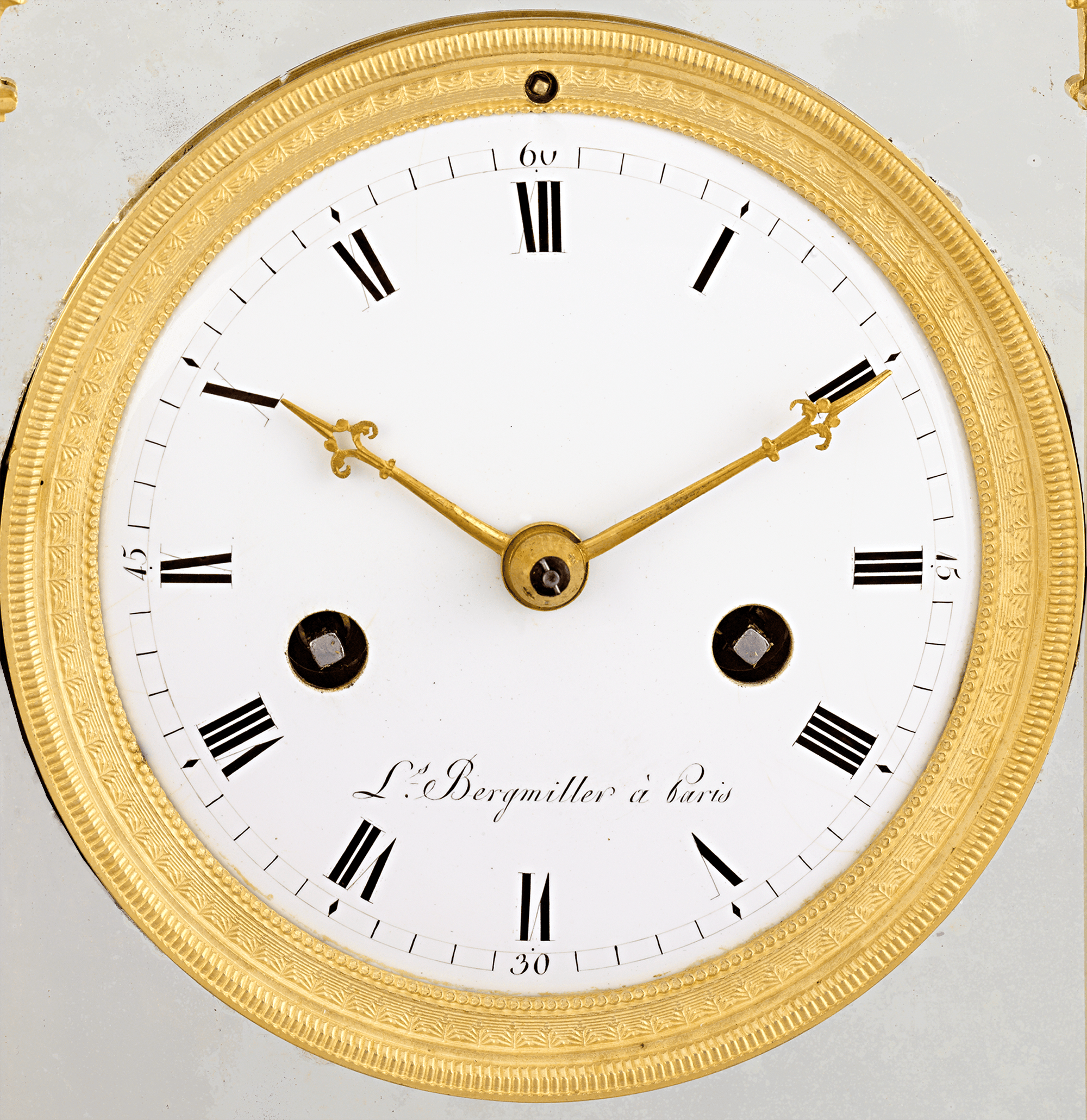 Cupid's Fire French Empire Mantel Clock by Bergmiller